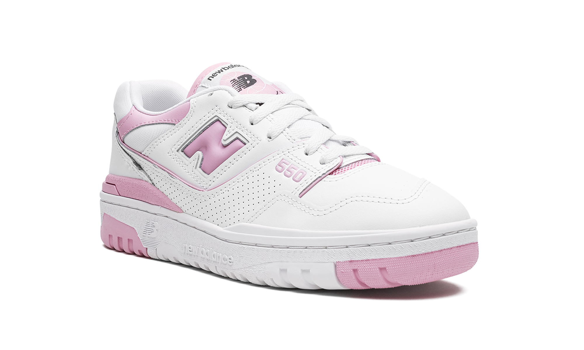 new balance 550 white bubblegum pink women s+BBW550BD+diagnol right view