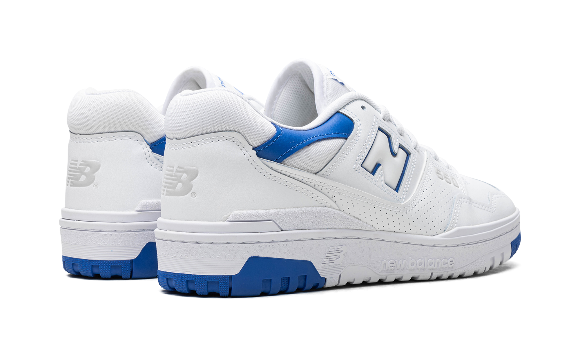 new balance 550 white cobalt blue+BB550SWC+diagnol right behind view