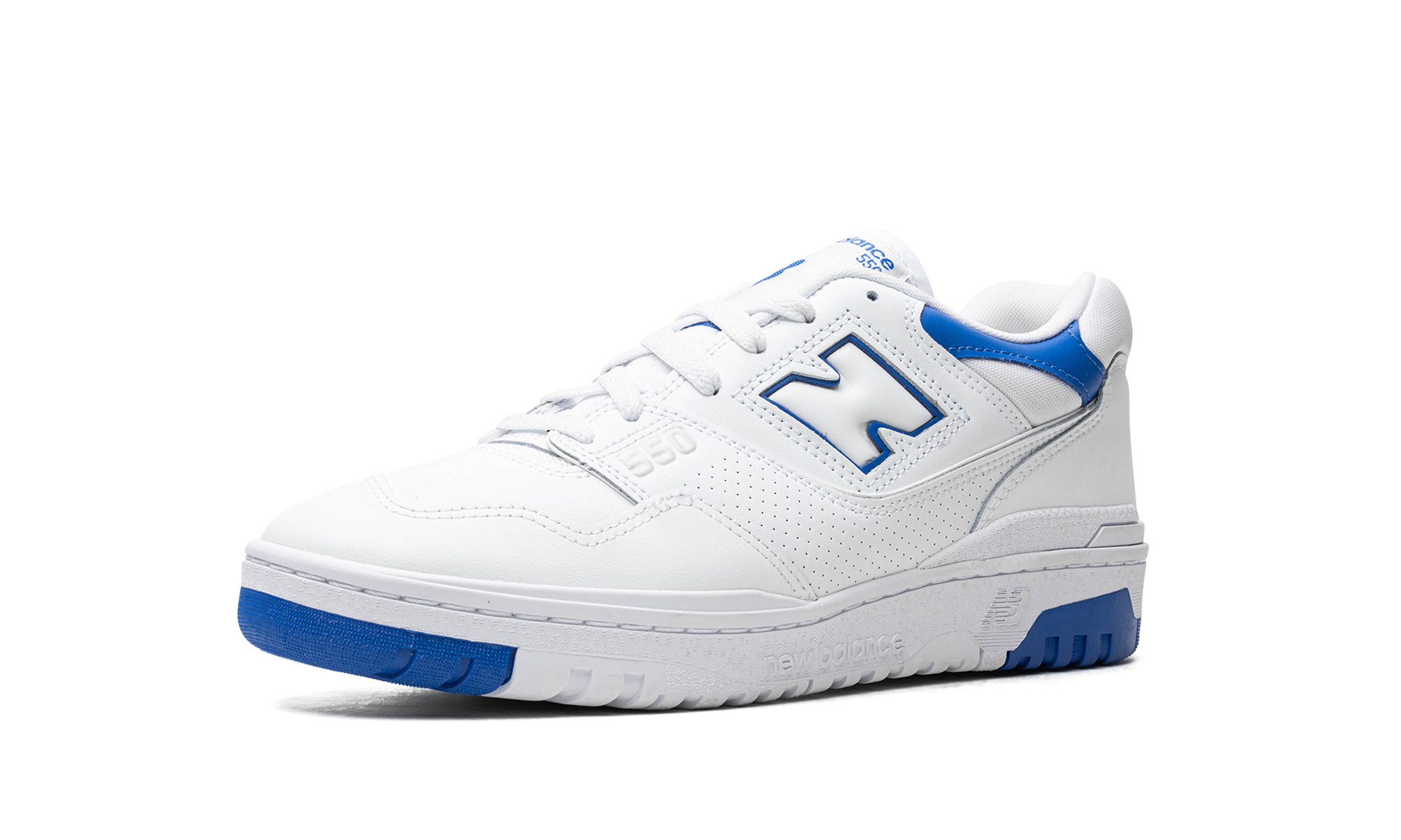 new balance 550 white cobalt blue+BB550SWC+left diagnol single view