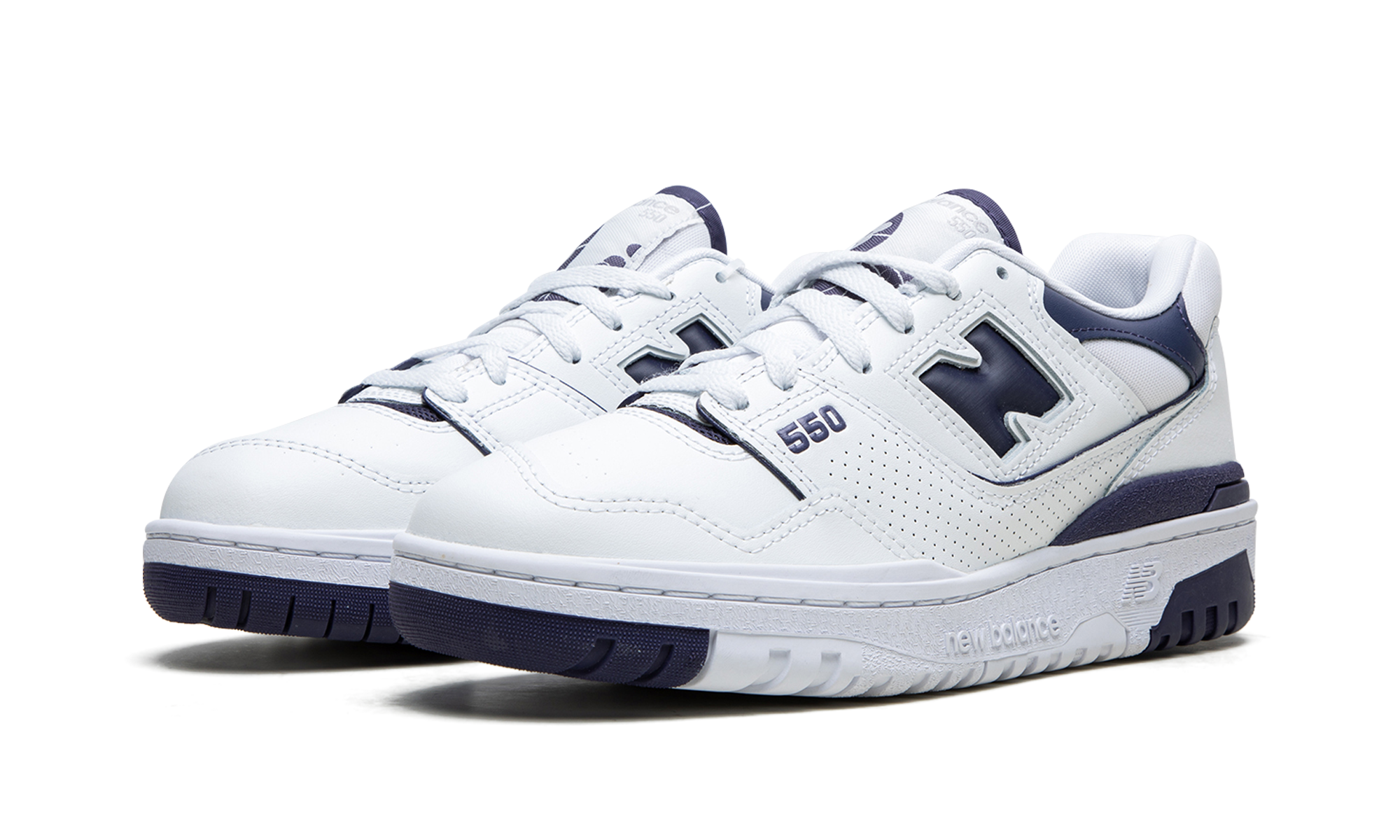 new balance 550 white dark mercury women s+BBW550BA+diagnol left view