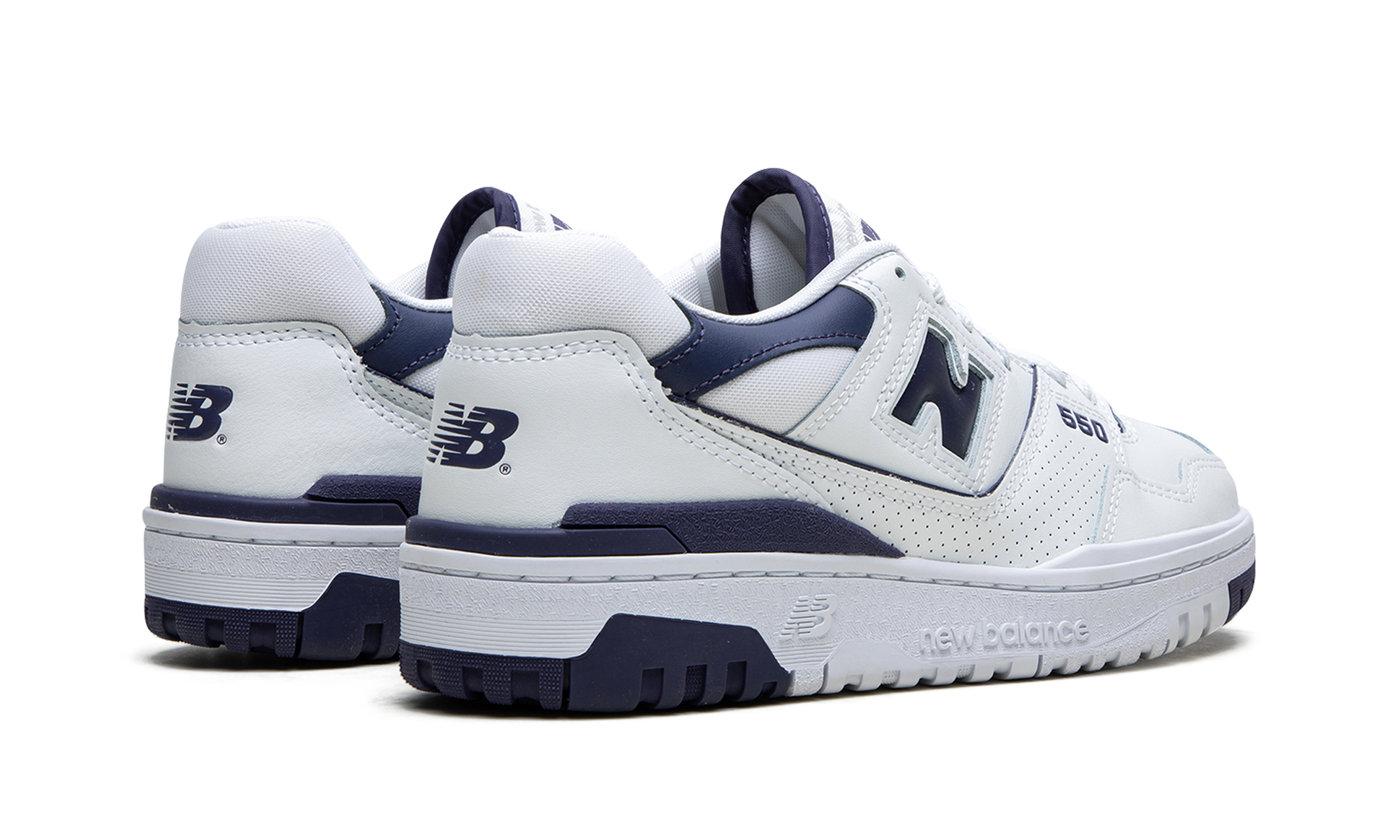 new balance 550 white dark mercury women s+BBW550BA+diagnol right behind view