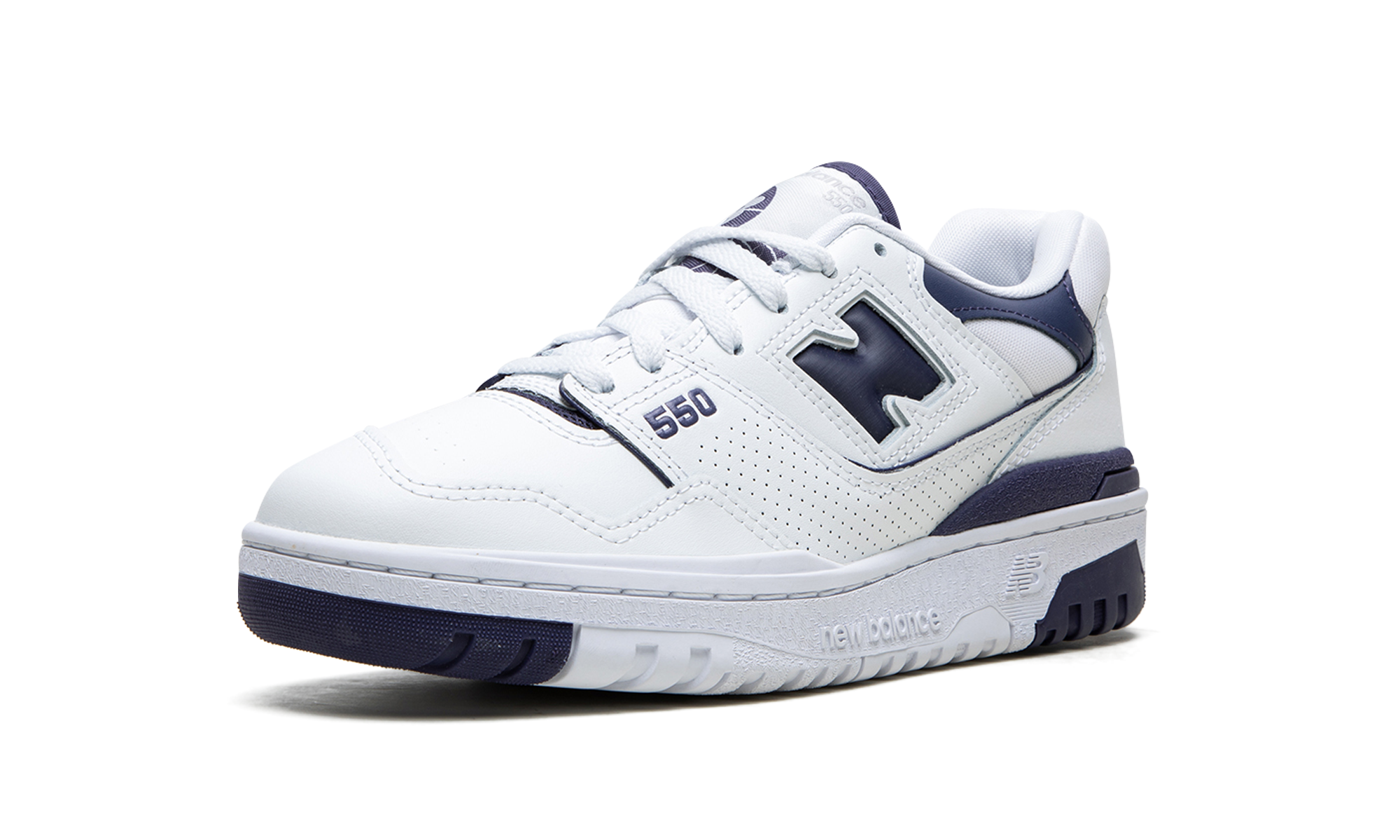 new balance 550 white dark mercury women s+BBW550BA+left diagnol single view