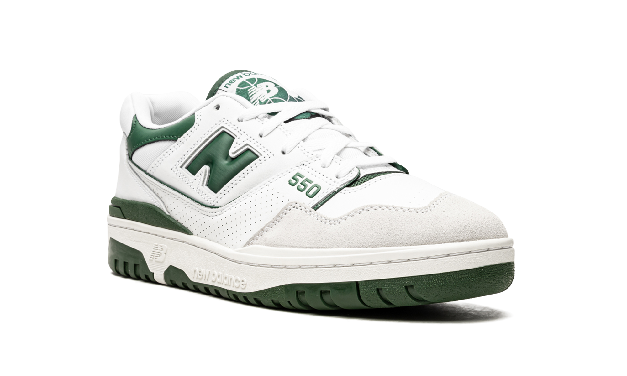 new balance 550 white green+BB550WT1+diagnol right view
