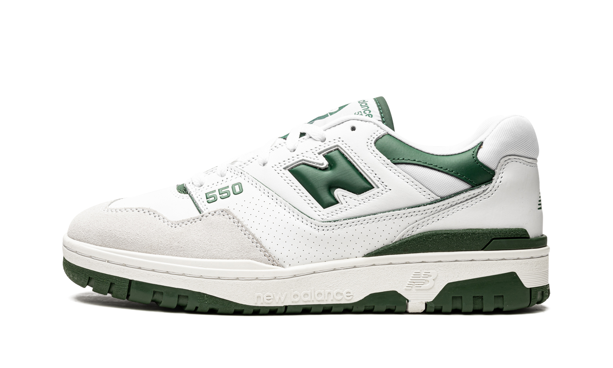 new balance 550 white green+BB550WT1+diagnol right view 1