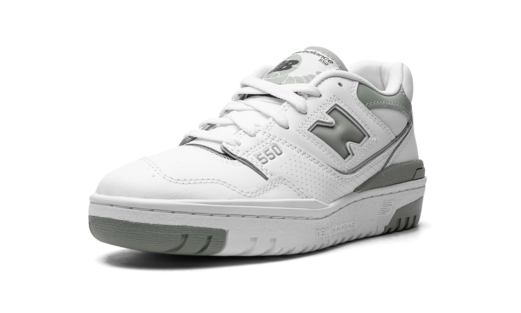new balance 550 white juniper women s+BBW550BG+left diagnol single view