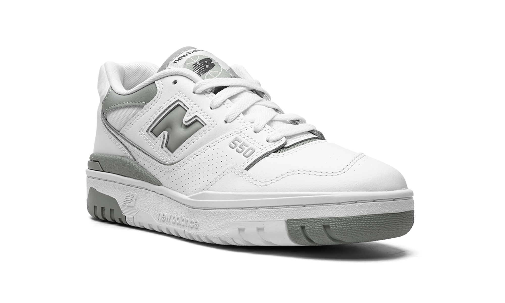 new balance 550 white juniper women s+BBW550BG+diagnol right view