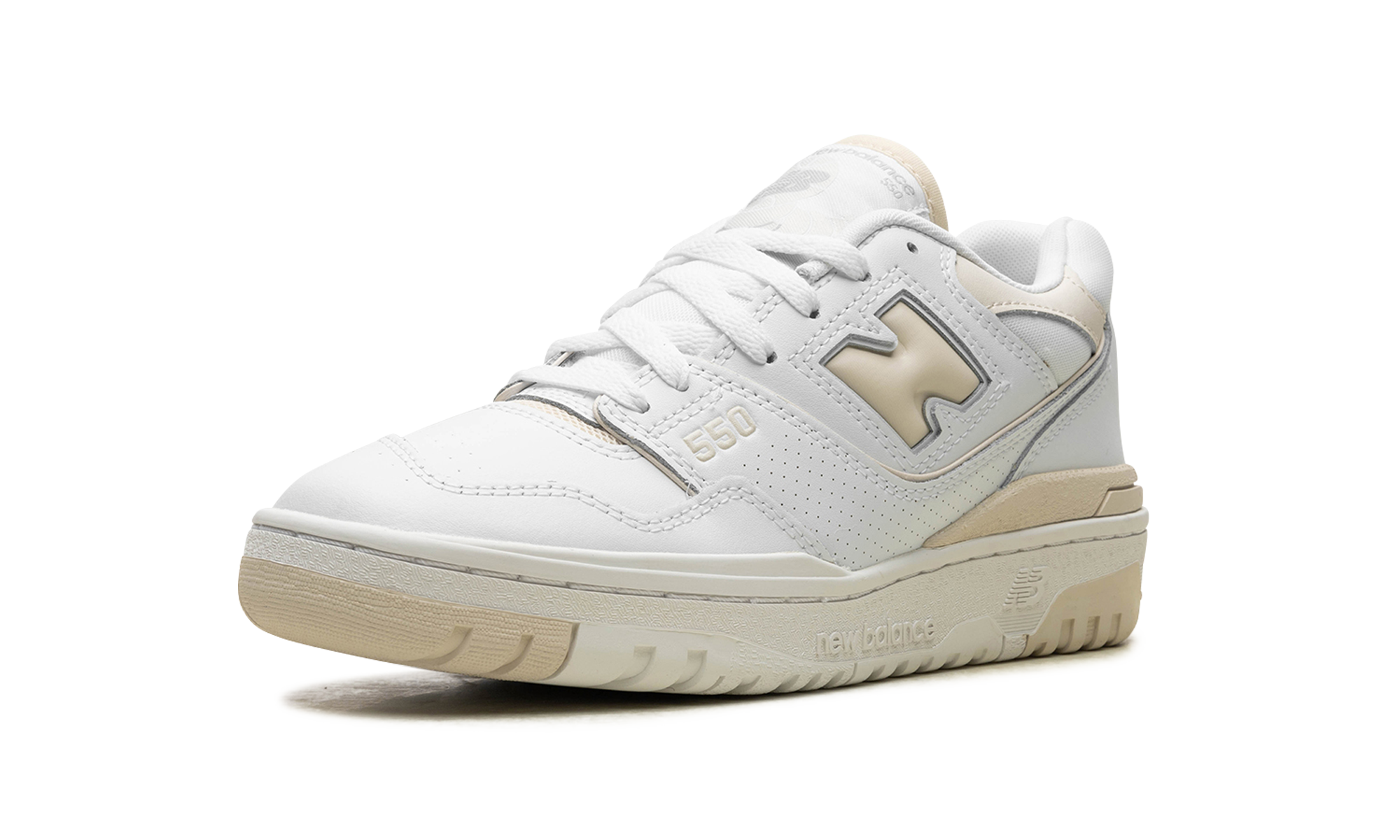 new balance 550 white linen women s+BBW550BK+left diagnol single view