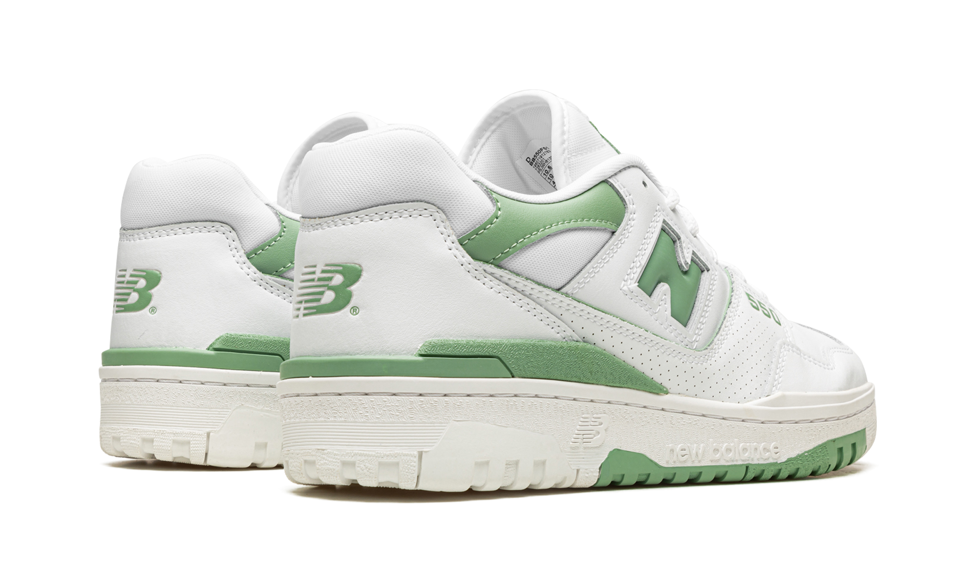 new balance 550 white mint green+BB550FS1+diagnol right behind view