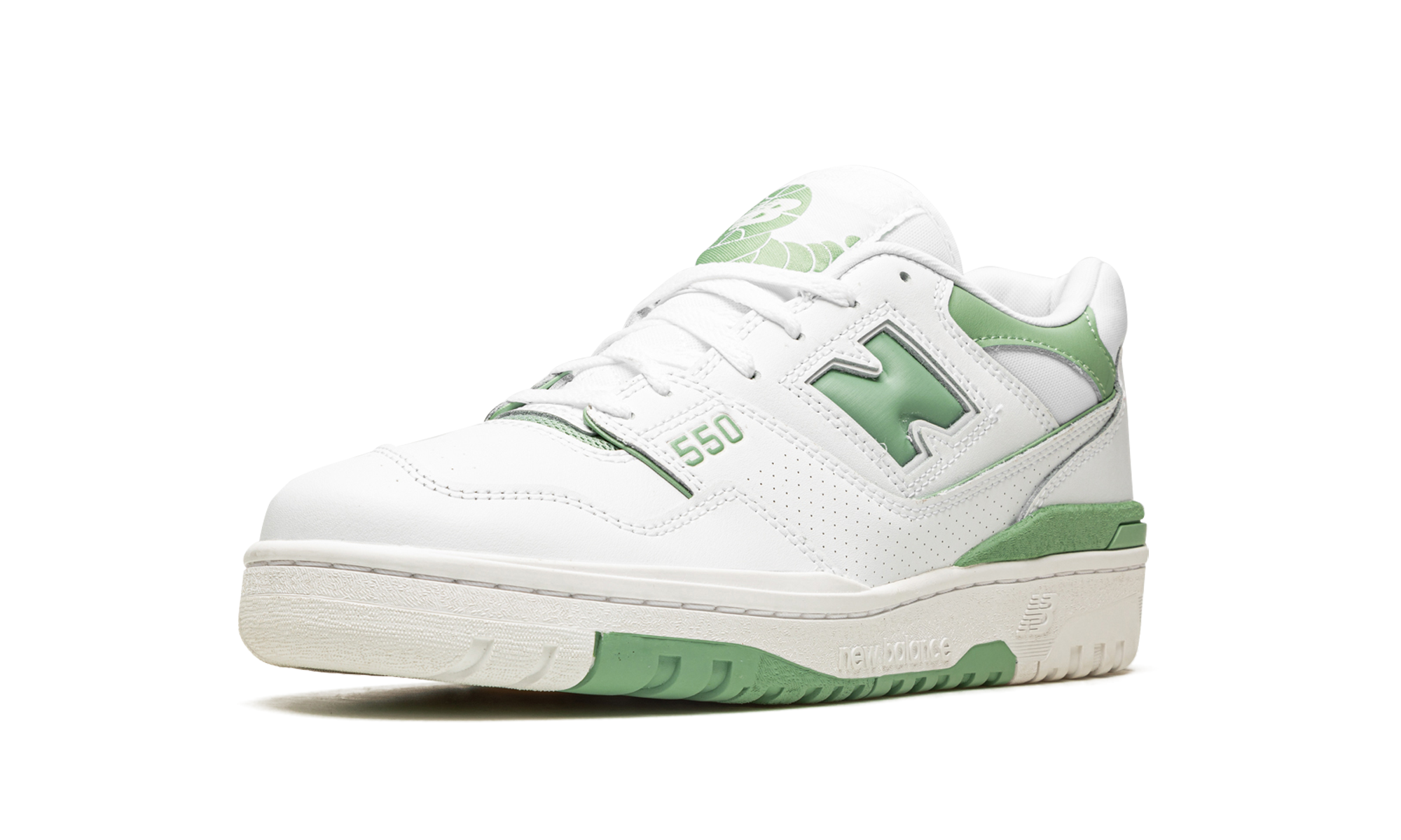 new balance 550 white mint green+BB550FS1+left diagnol single view