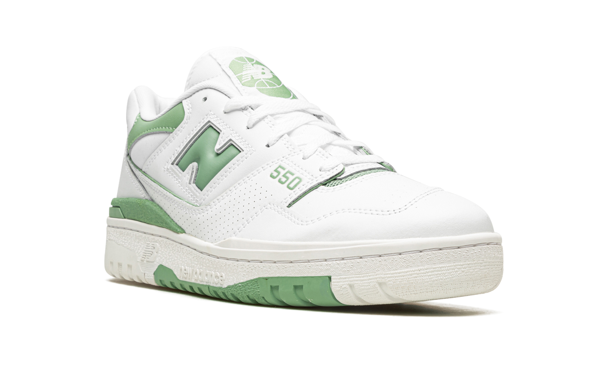 new balance 550 white mint green+BB550FS1+diagnol right view