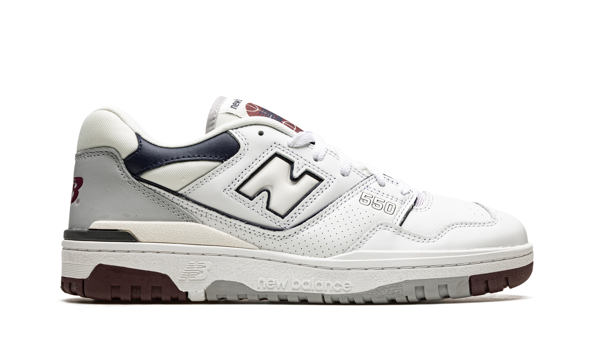 new balance 550 white natural indigo burgundy+BB550PWB+right view