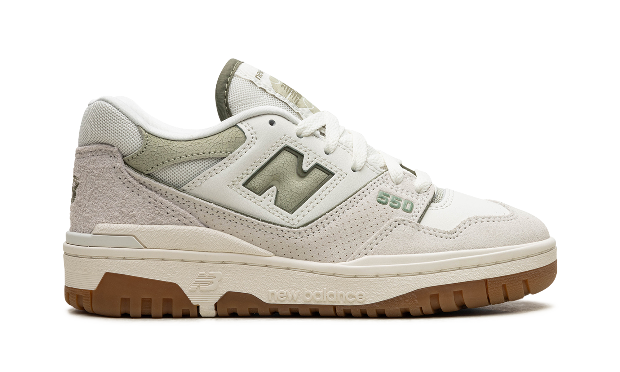 new balance 550 white olive gum women s+BBW550FO+right view