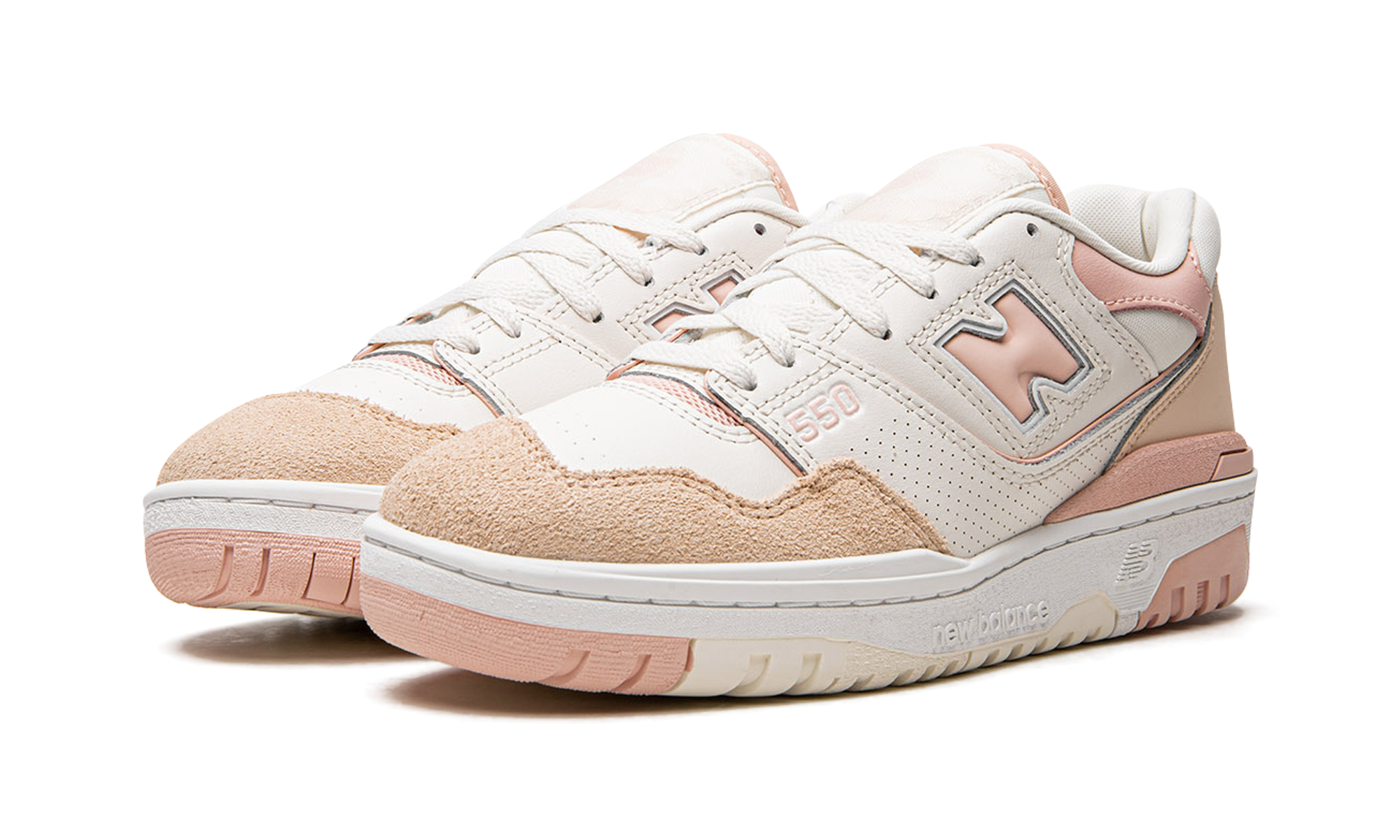 new balance 550 white pink women s+BBW550WP+diagnol left view