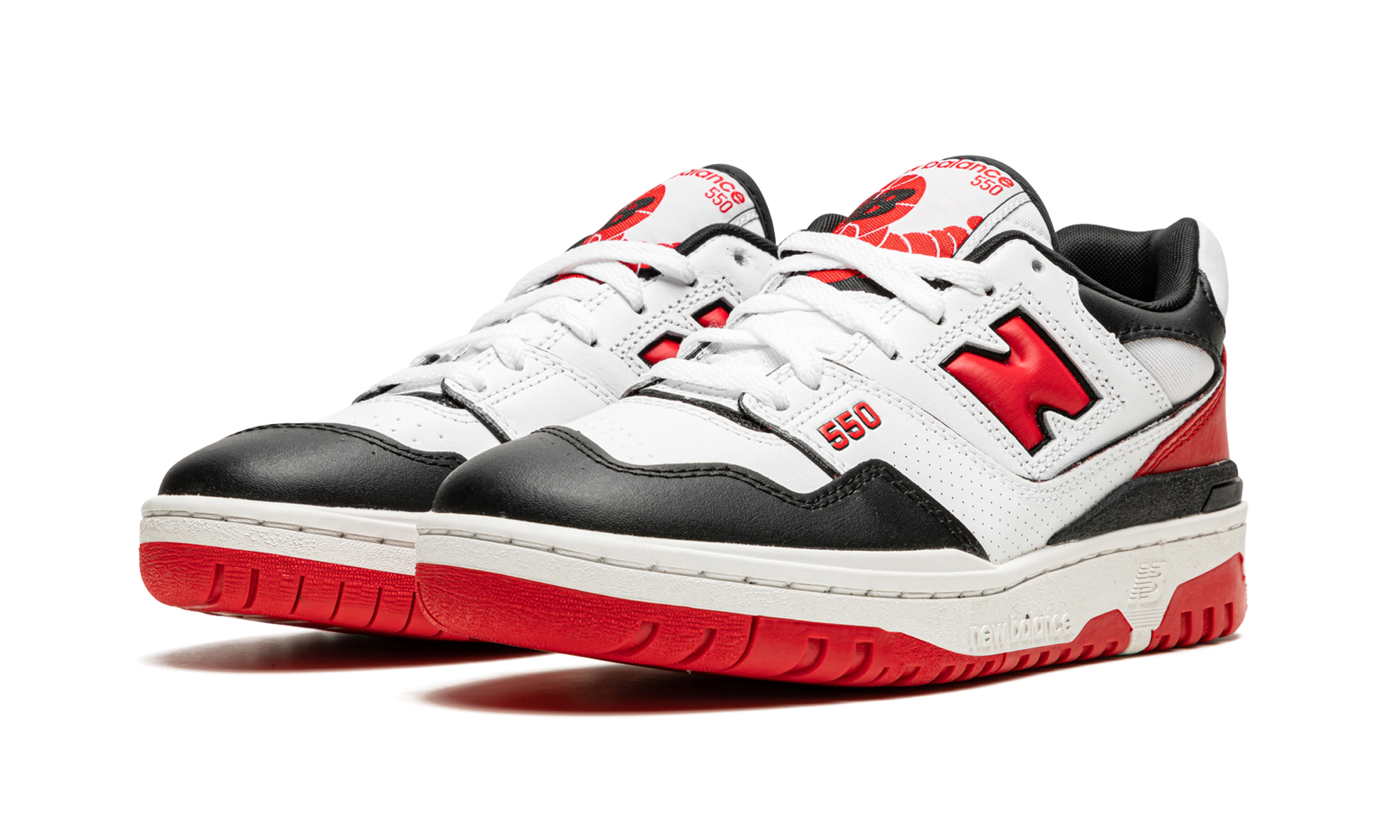 new balance 550 white red black+BB550HR1+diagnol left view