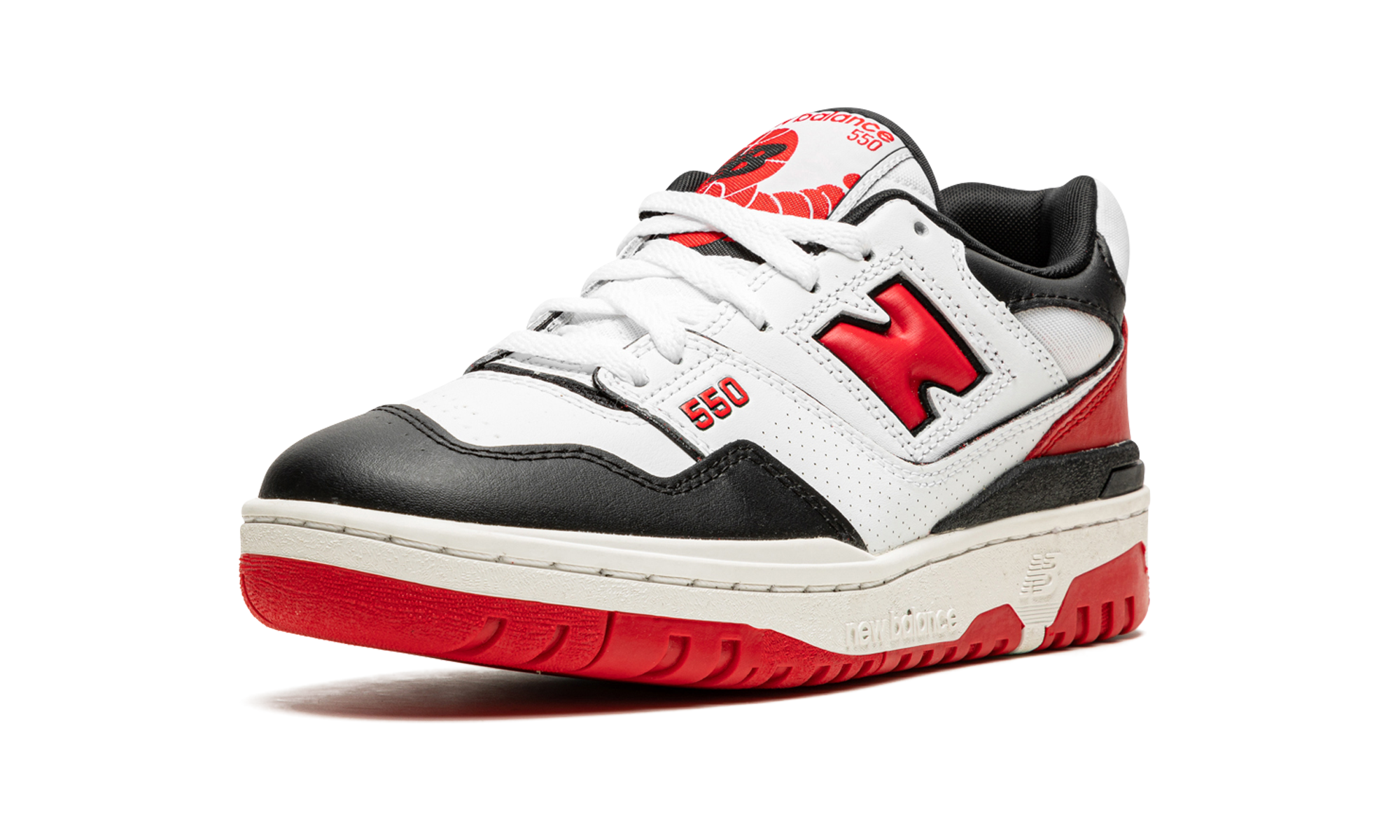new balance 550 white red black+BB550HR1+left diagnol single view