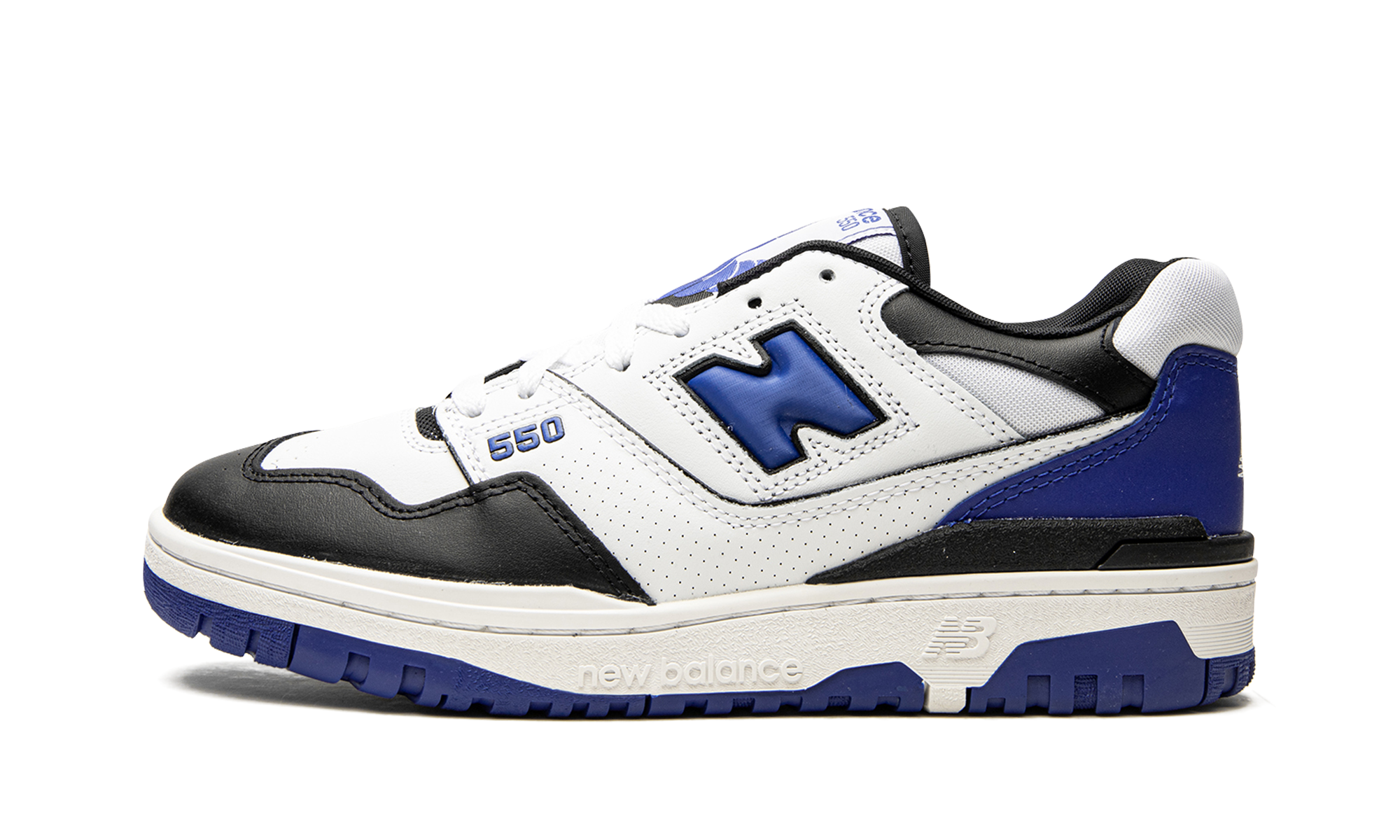 new balance 550 white royal black+BB550HN1+diagnol right view 1