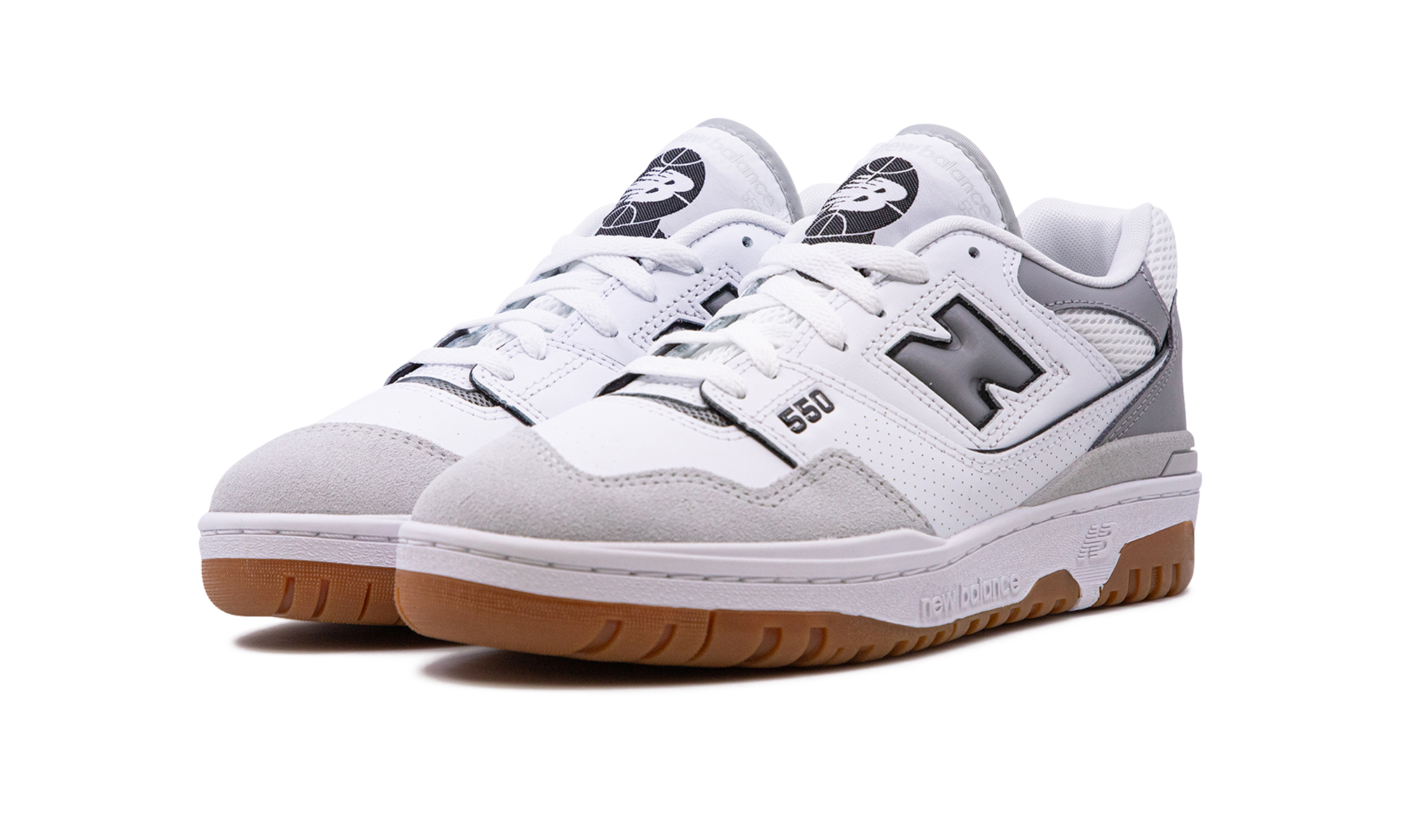 new balance 550 white slate grey+BB550ESC+diagnol left view