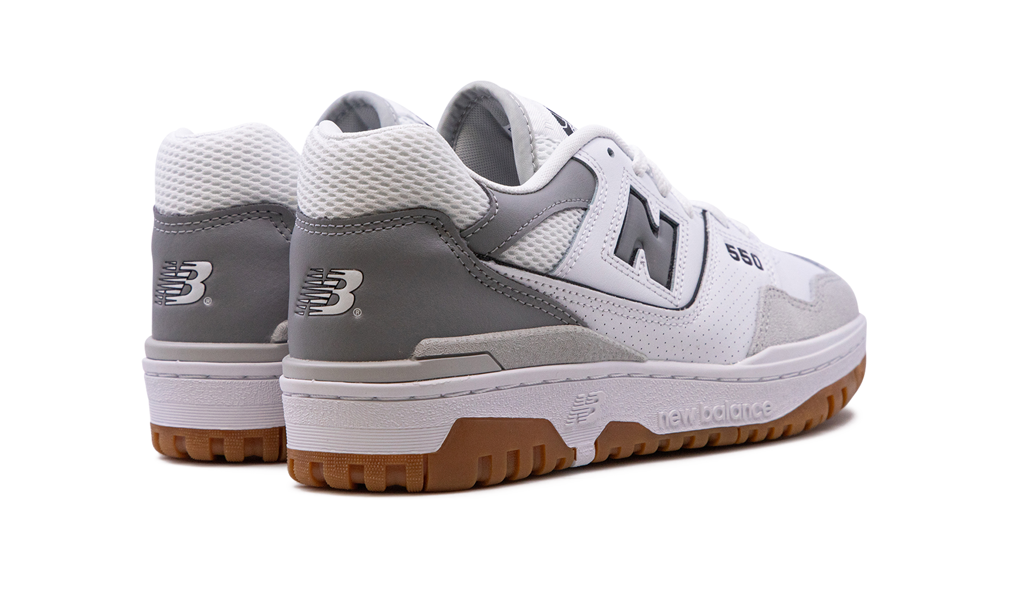 new balance 550 white slate grey+BB550ESC+left diagnol single view