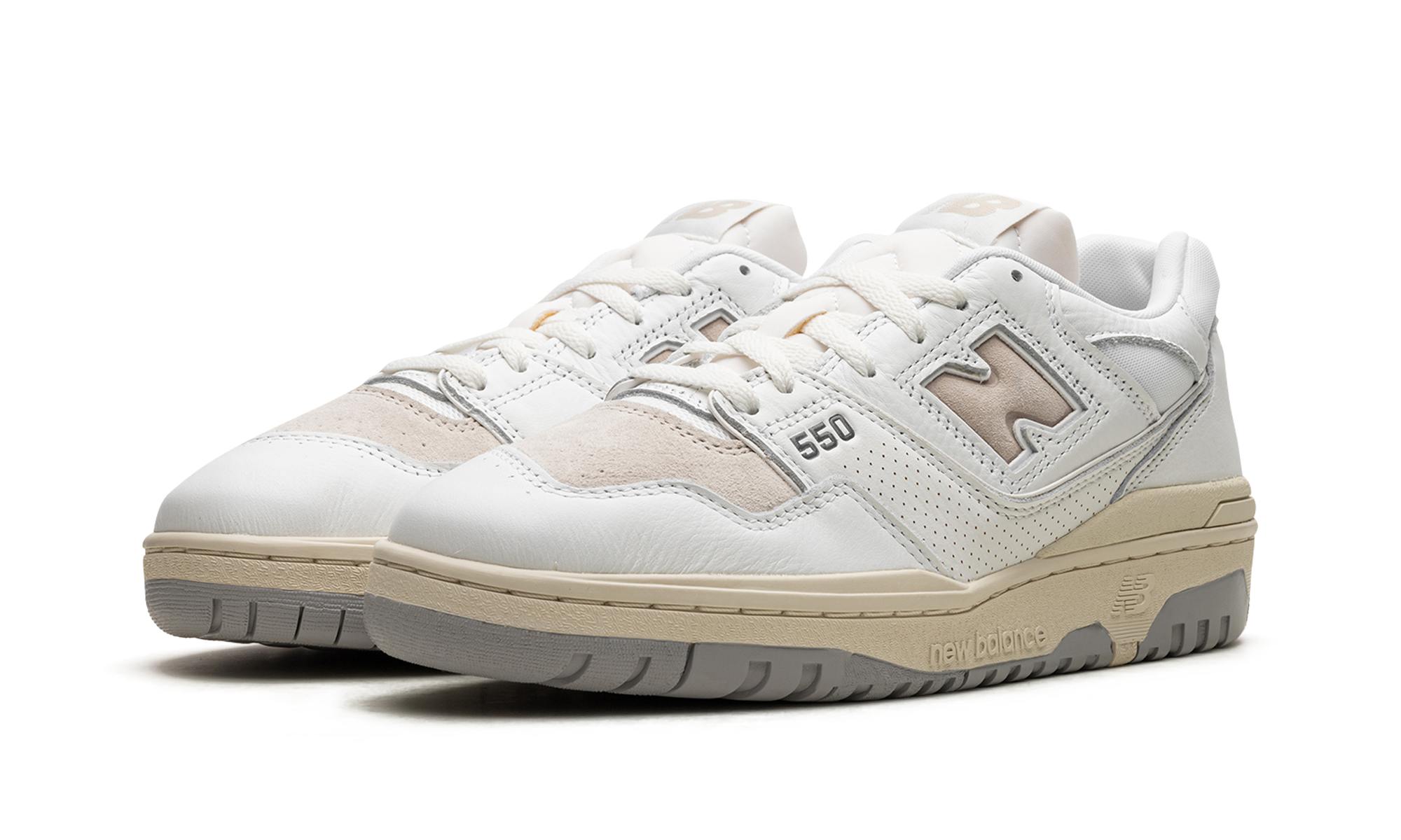 new balance 550 white timberwolf+BB550PWG+diagnol left view