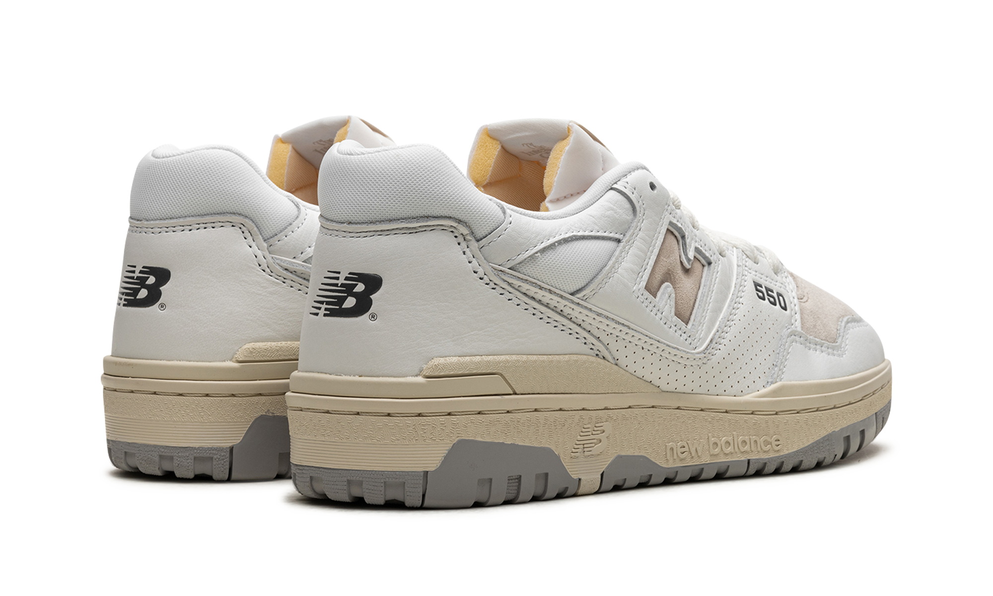 new balance 550 white timberwolf+BB550PWG+diagnol right behind view