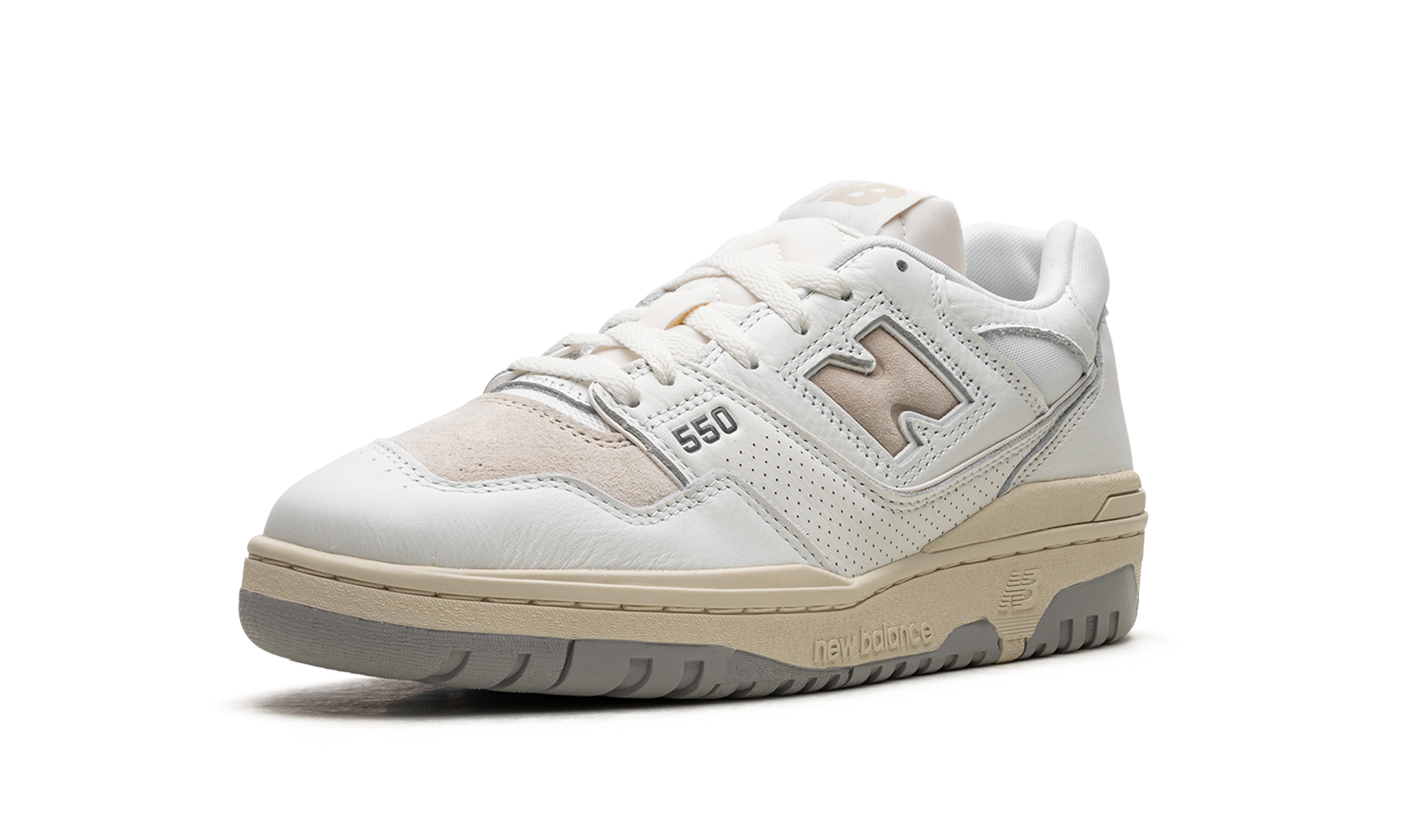 new balance 550 white timberwolf+BB550PWG+left diagnol single view