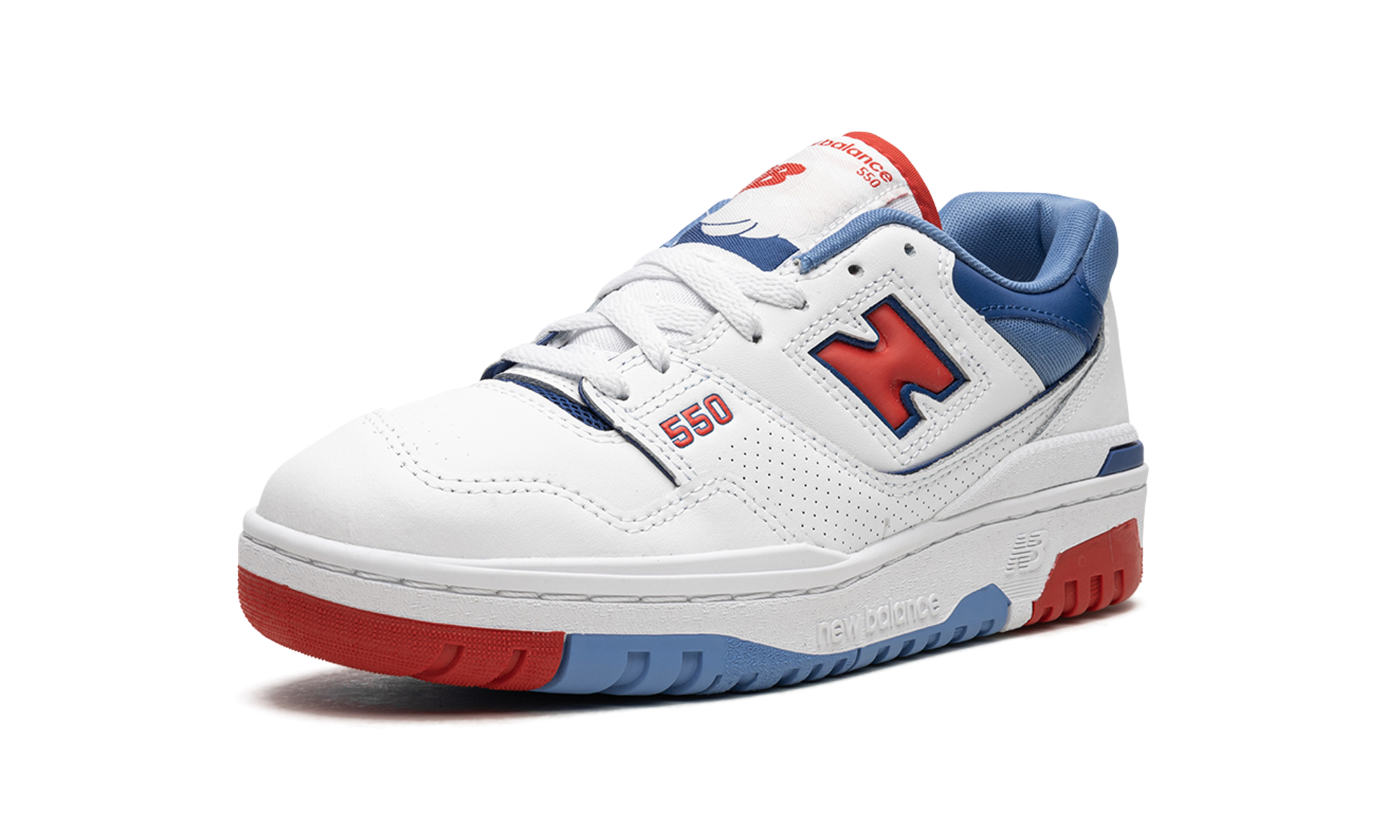 new balance 550 white true red atlantic blue+BB550NCH+left diagnol single view