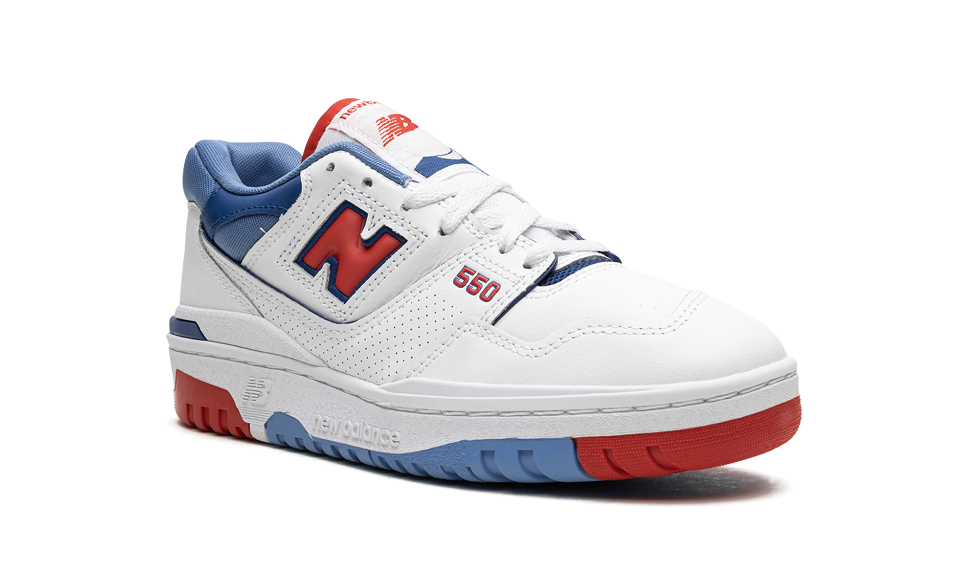 new balance 550 white true red atlantic blue+BB550NCH+diagnol right view