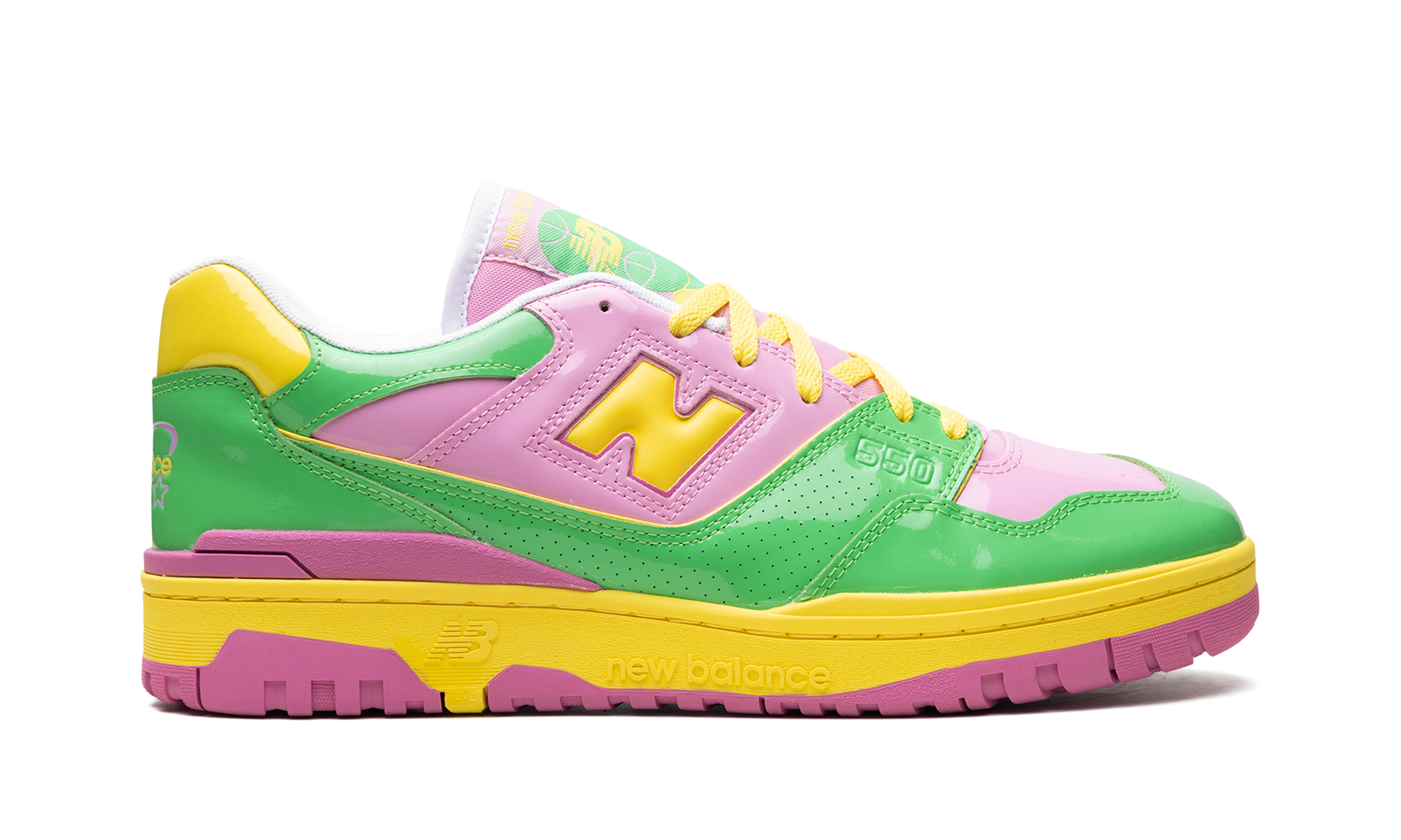 new balance 550 y2k patent leather pack pink green+BB550YKA+right view