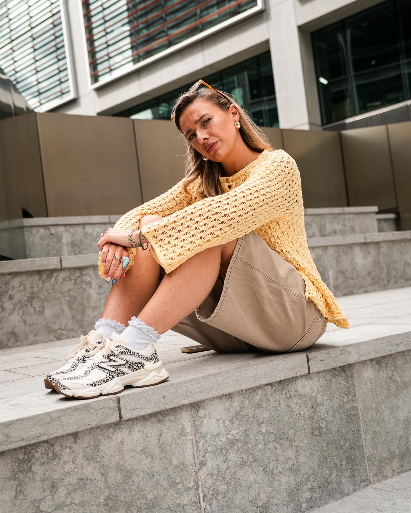 New Balance 9060 ASOS Exclusive Beige Brown Leopard Print, Lifestyle View 1, SKU U9060ALP