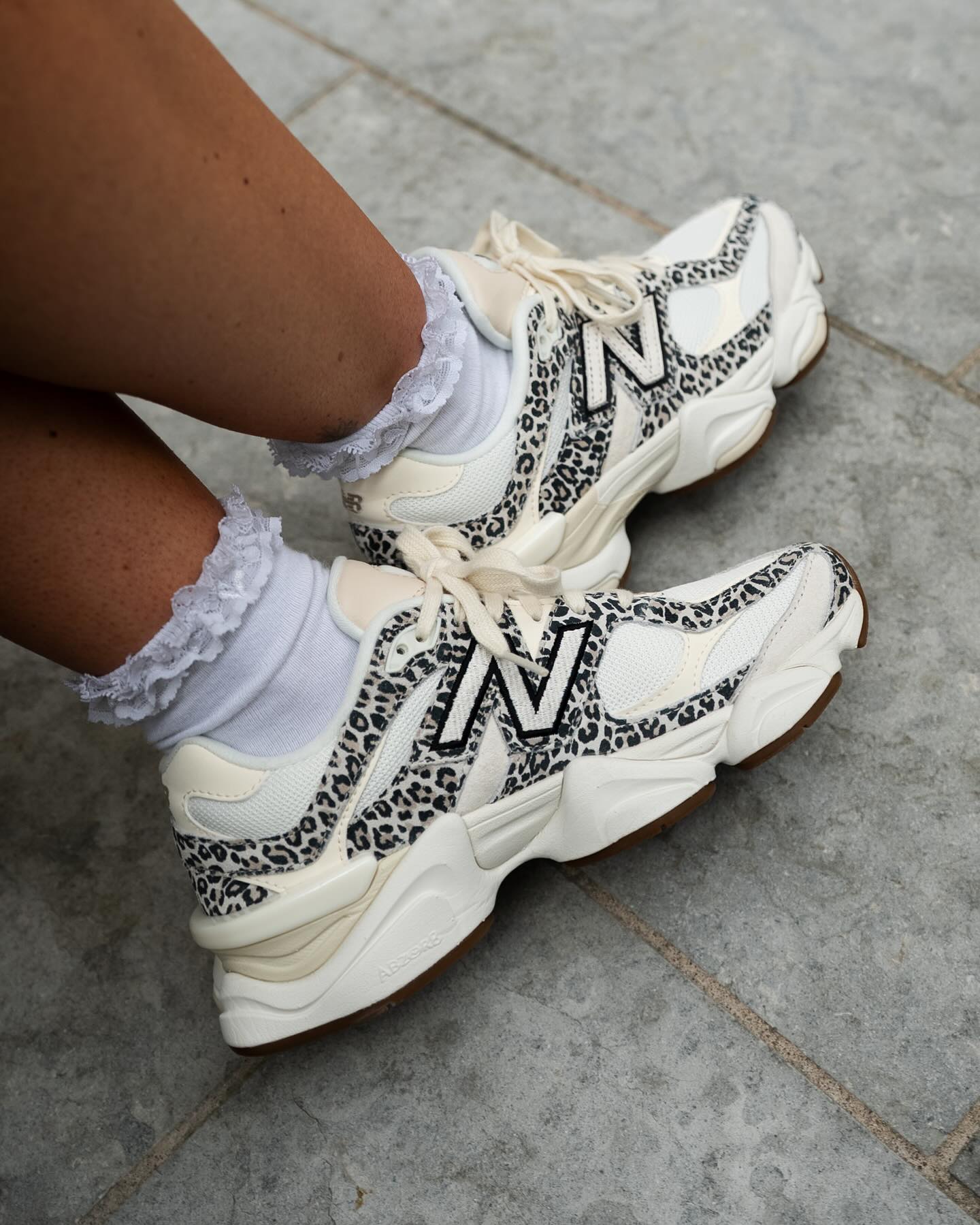 New Balance 9060 ASOS Exclusive Beige Brown Leopard Print, Lifestyle View 2, SKU U9060ALP
