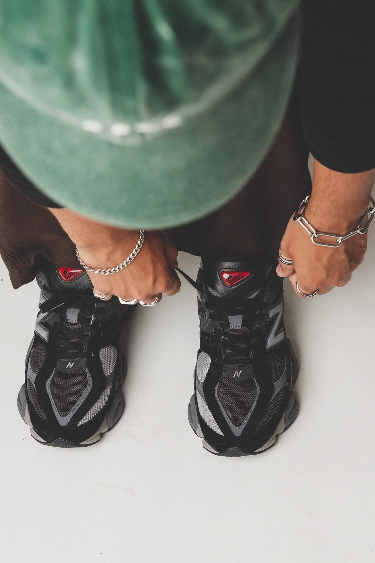 New Balance 9060 Black Castlerock Grey, Lifestyle View 1, SKU U9060BLK
