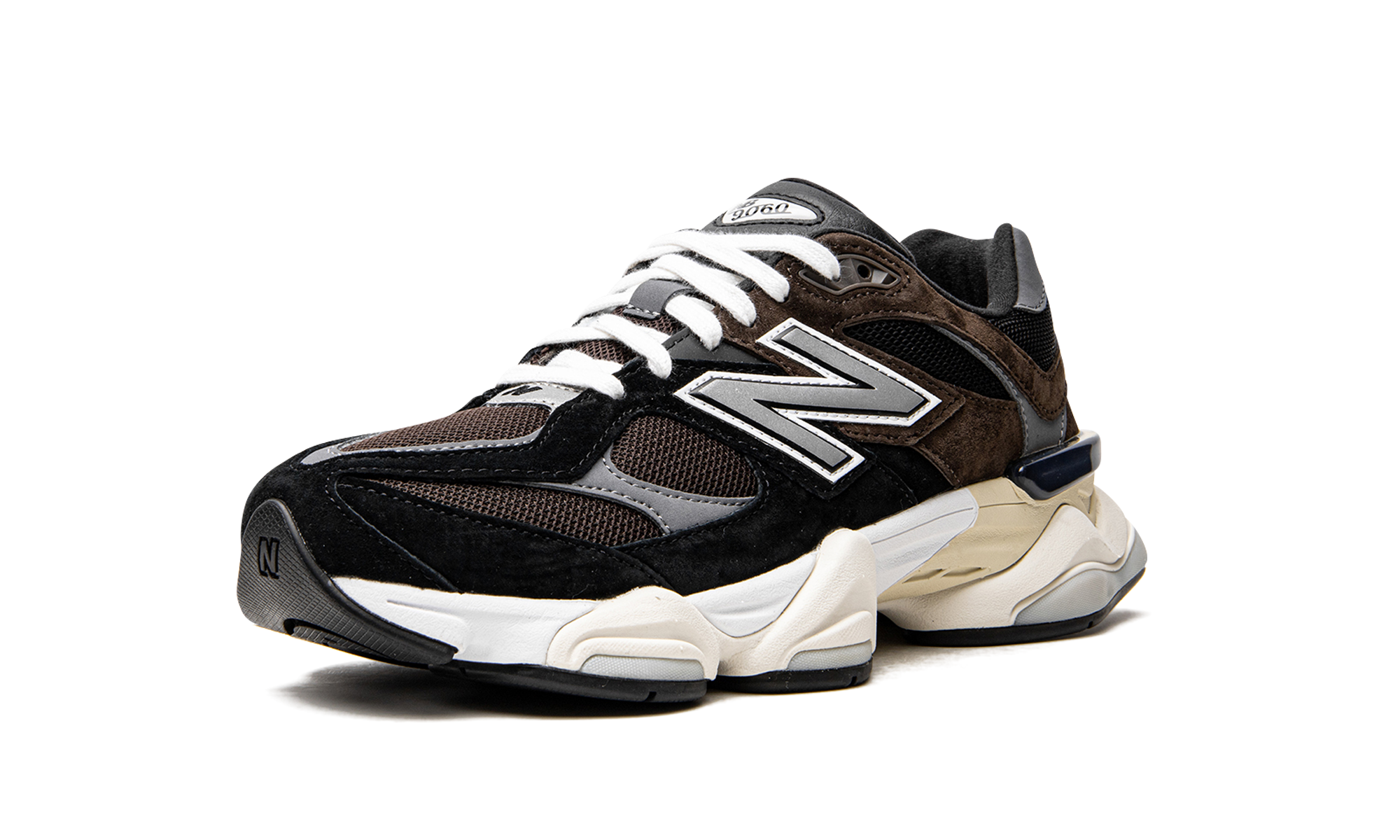 new balance 9060 brown black+U9060BRN+left diagnol single view