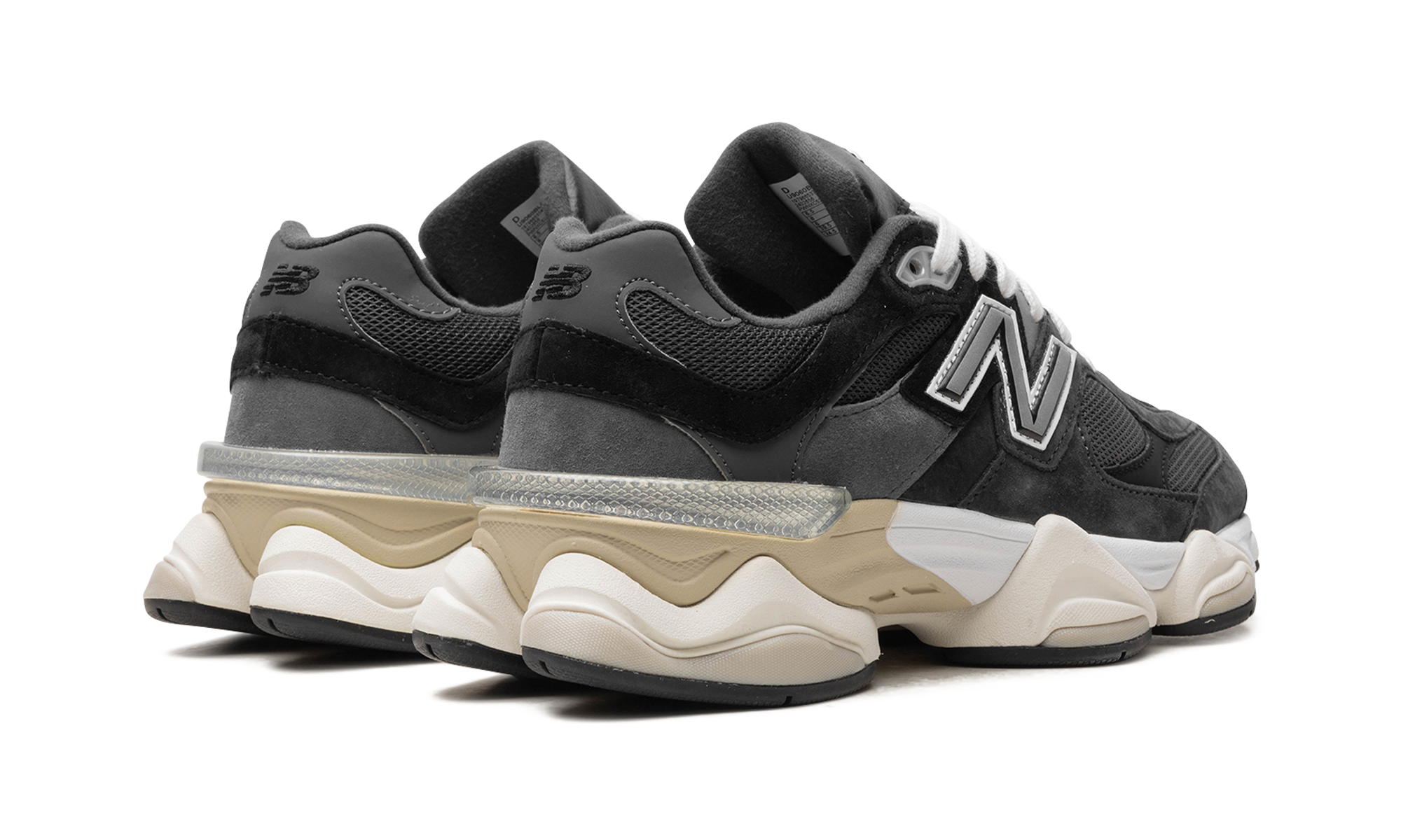 new balance 9060 charcoal+U9060BLC+diagnol right behind view