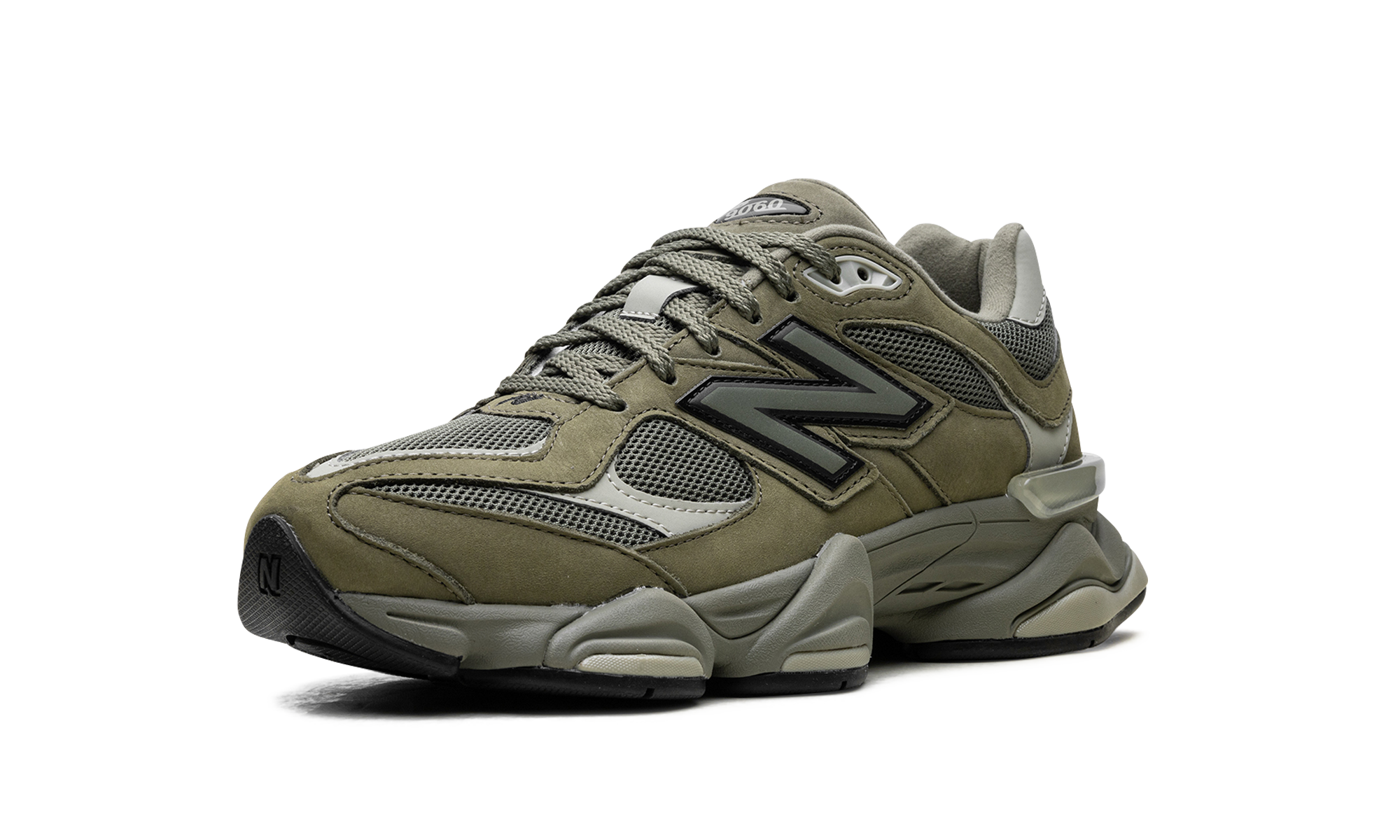 new balance 9060 dark olivine+U9060ZGD+left diagnol single view