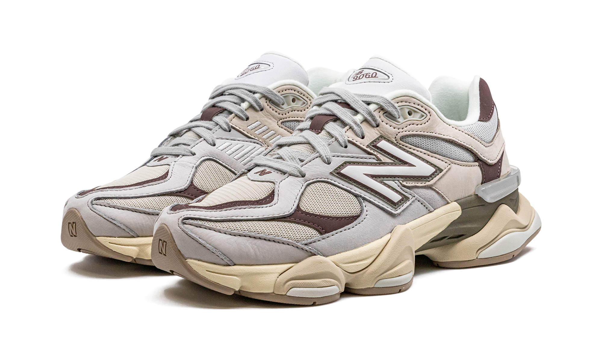 new balance 9060 grey matter timberwolf+U9060FNA+diagnol left view