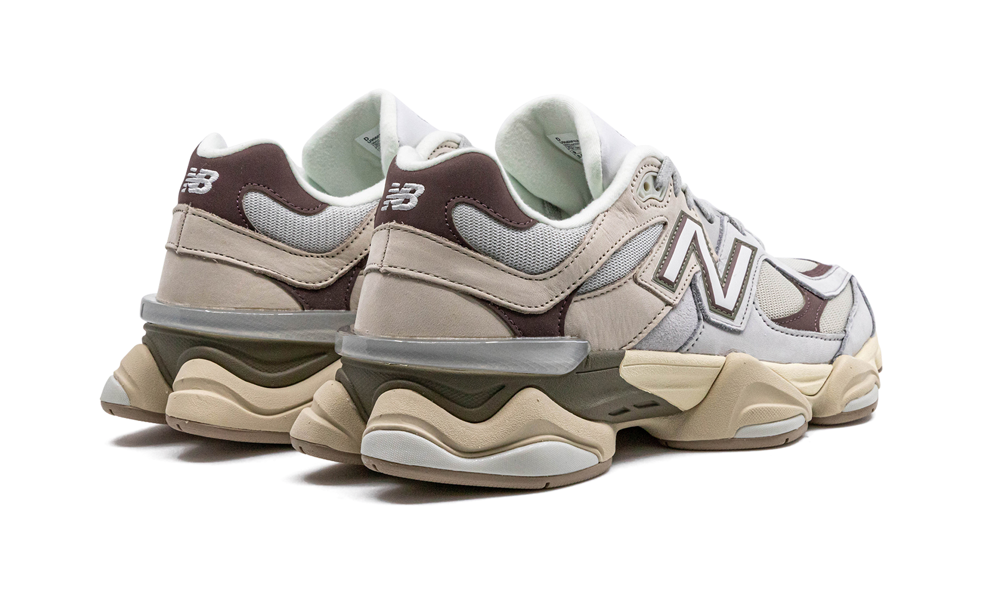 new balance 9060 grey matter timberwolf+U9060FNA+diagnol right behind view