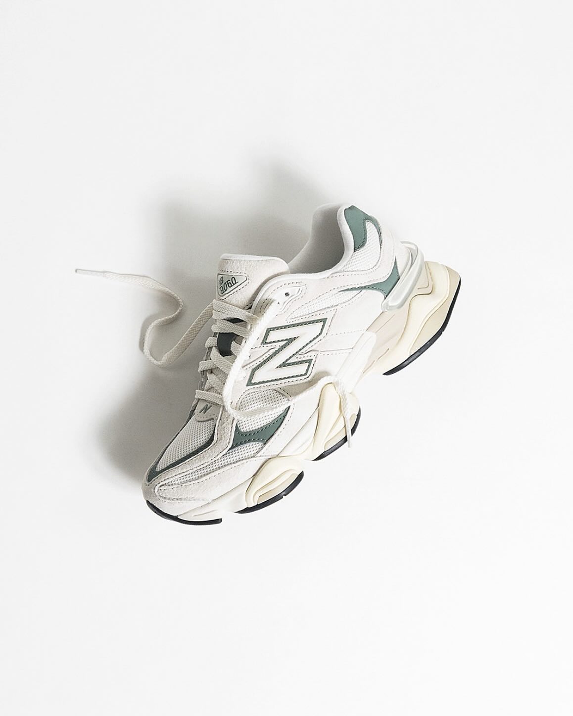 New Balance 9060 Linen Dark Juniper, Lifestyle View 1, SKU U9060EEI