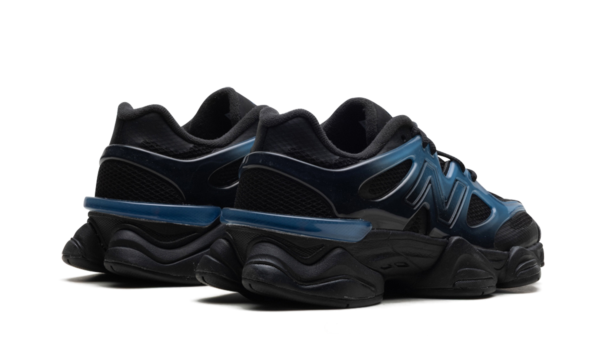 new balance 9060 navy blue black gradient+U9060IDW+diagnol right behind view
