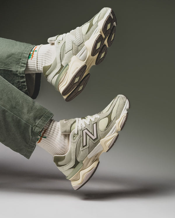 New Balance 9060 Olivine, Lifestyle View 1, SKU U9060EEC