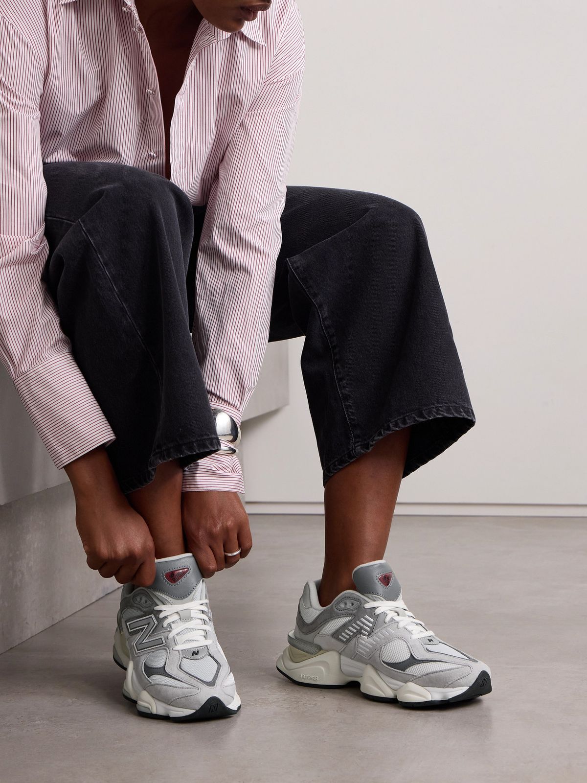 New Balance 9060 Rain Cloud Grey, Lifestyle View 3, SKU U9060GRY