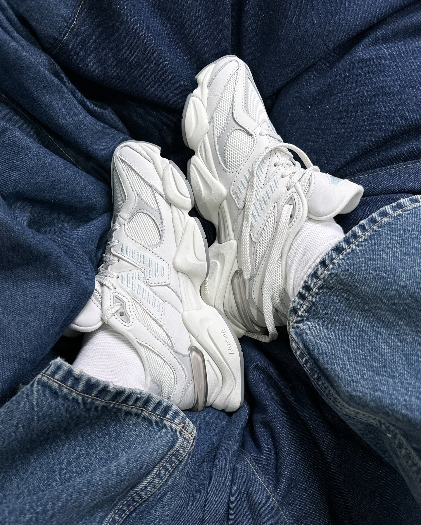 New Balance 9060 Reflection Raincloud Quarry Blue, Lifestyle View 1, SKU U9060ZGA