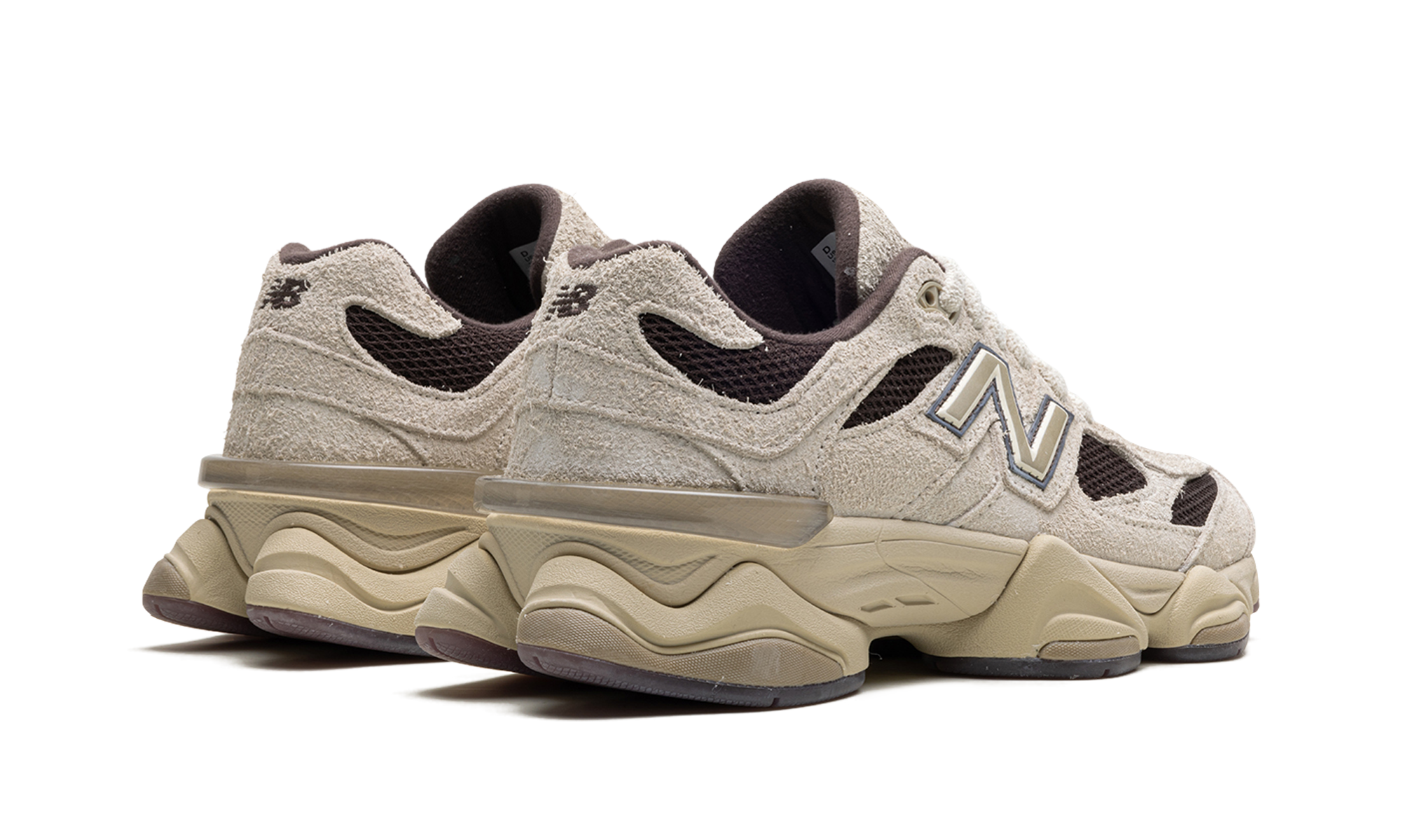 new balance 9060 sydney mclaughlin levrone linen black coffee+U9060SYD+diagnol right behind view