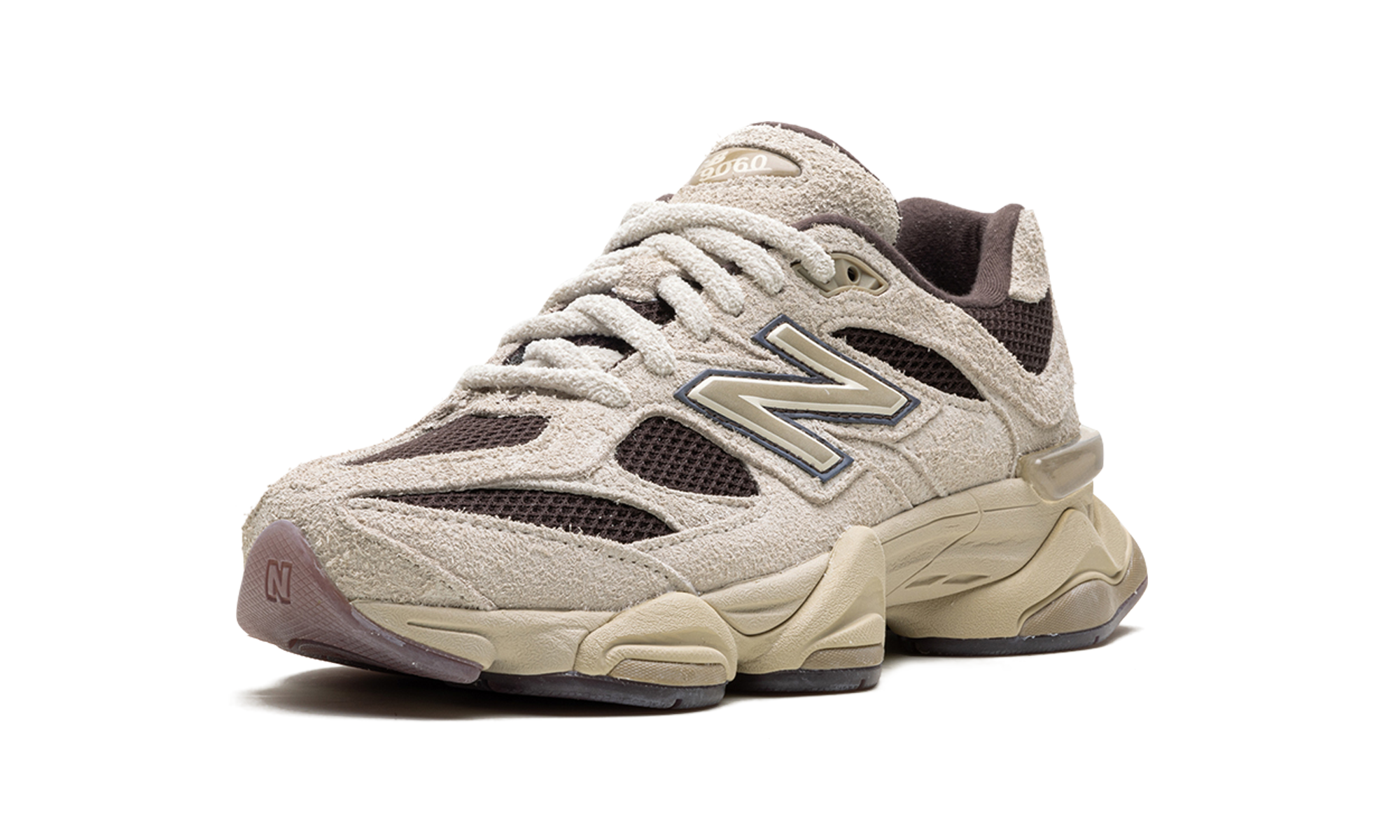 new balance 9060 sydney mclaughlin levrone linen black coffee+U9060SYD+left diagnol single view