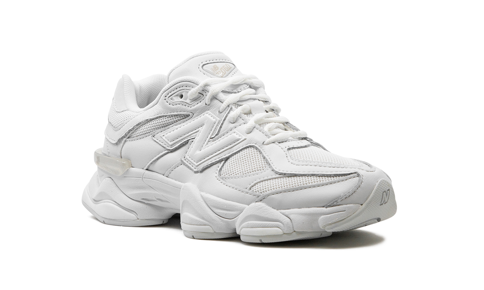 new balance 9060 triple white+U9060NRJ+diagnol right view