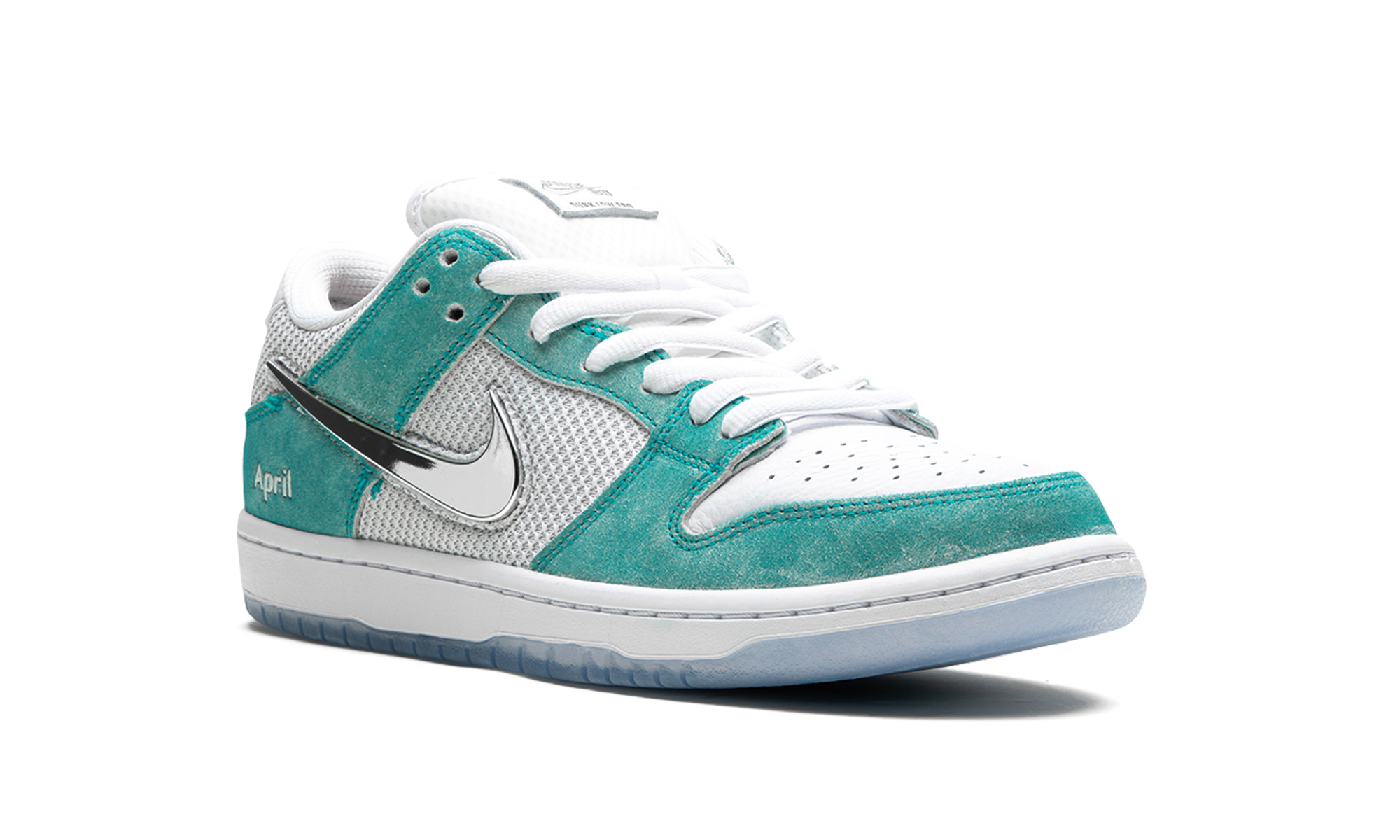 nike sb dunk low april skateboards+FD2562-400+diagnol right view