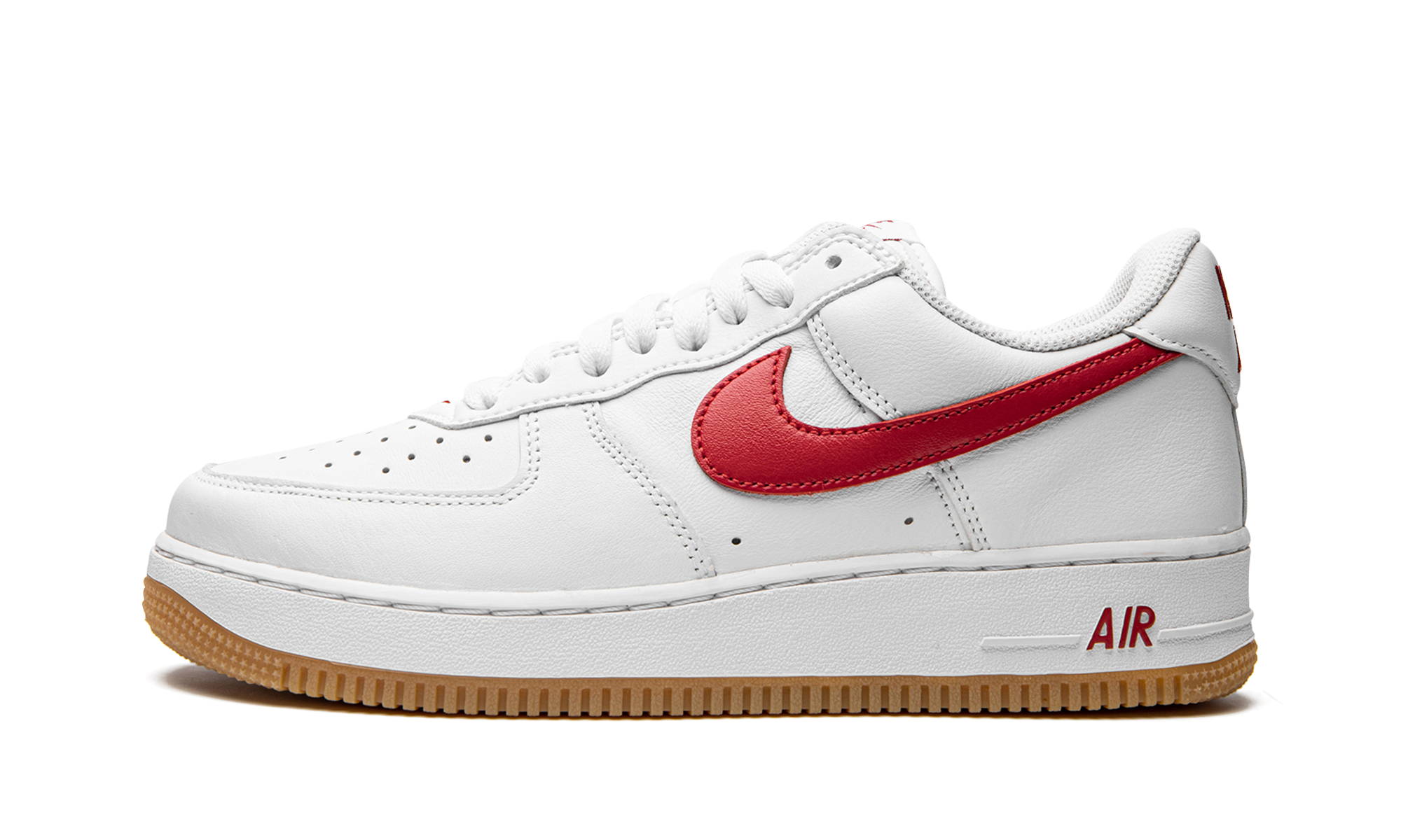 nike air force 1 07 low color of the month university red gum+DJ3911-102+diagnol right view 1