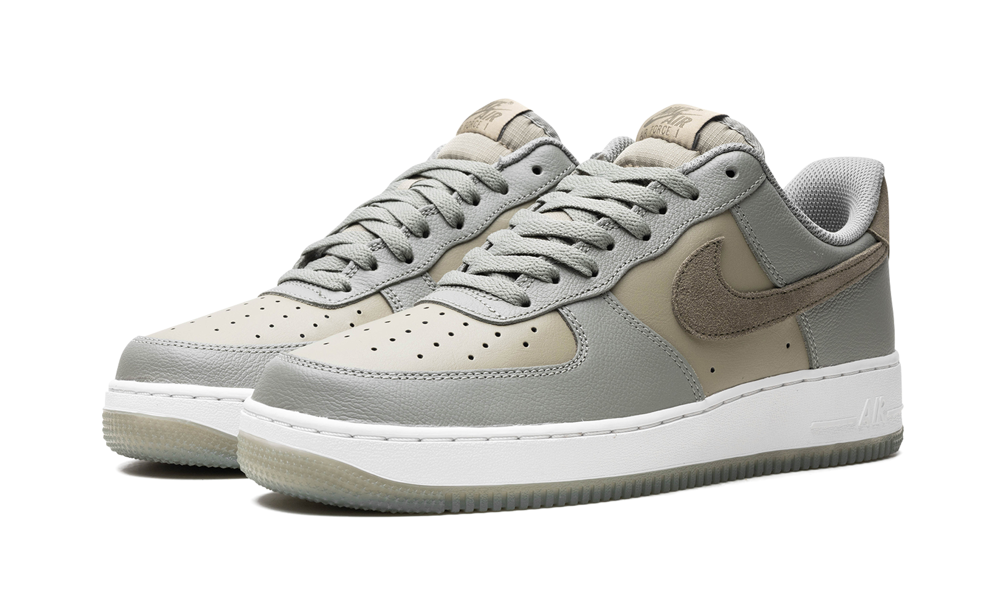 nike air force 1 07 lv8 dark stucco neutral olive+FJ4170-002+diagnol left view