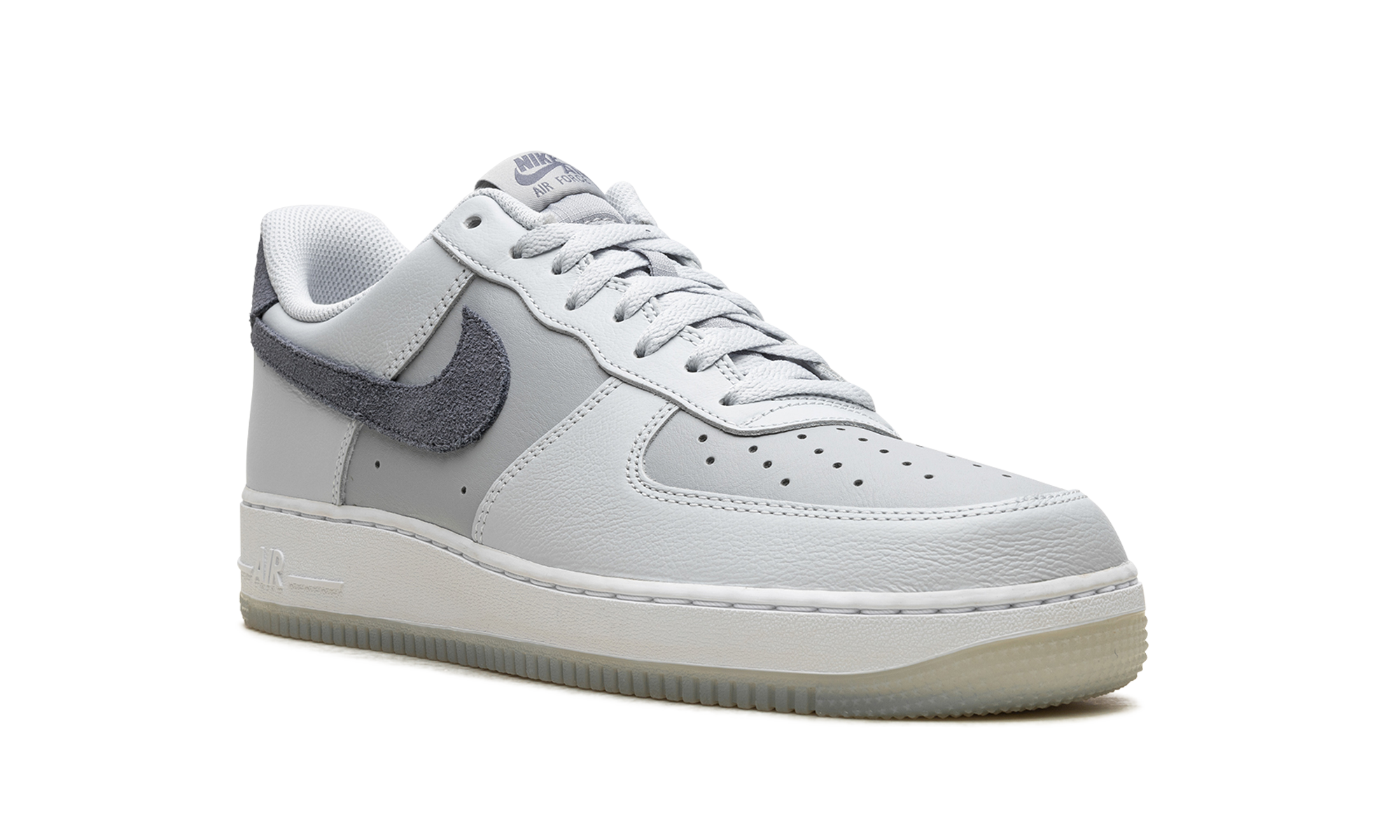 nike air force 1 07 lv8 pure platinum light carbon+FJ4170-001+diagnol right view