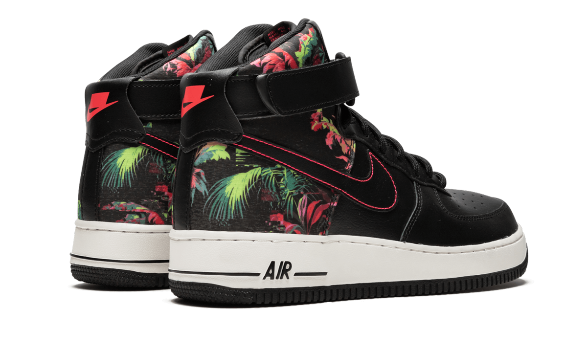 nike air force 1 high floral+CI2304-001+diagnol right behind view