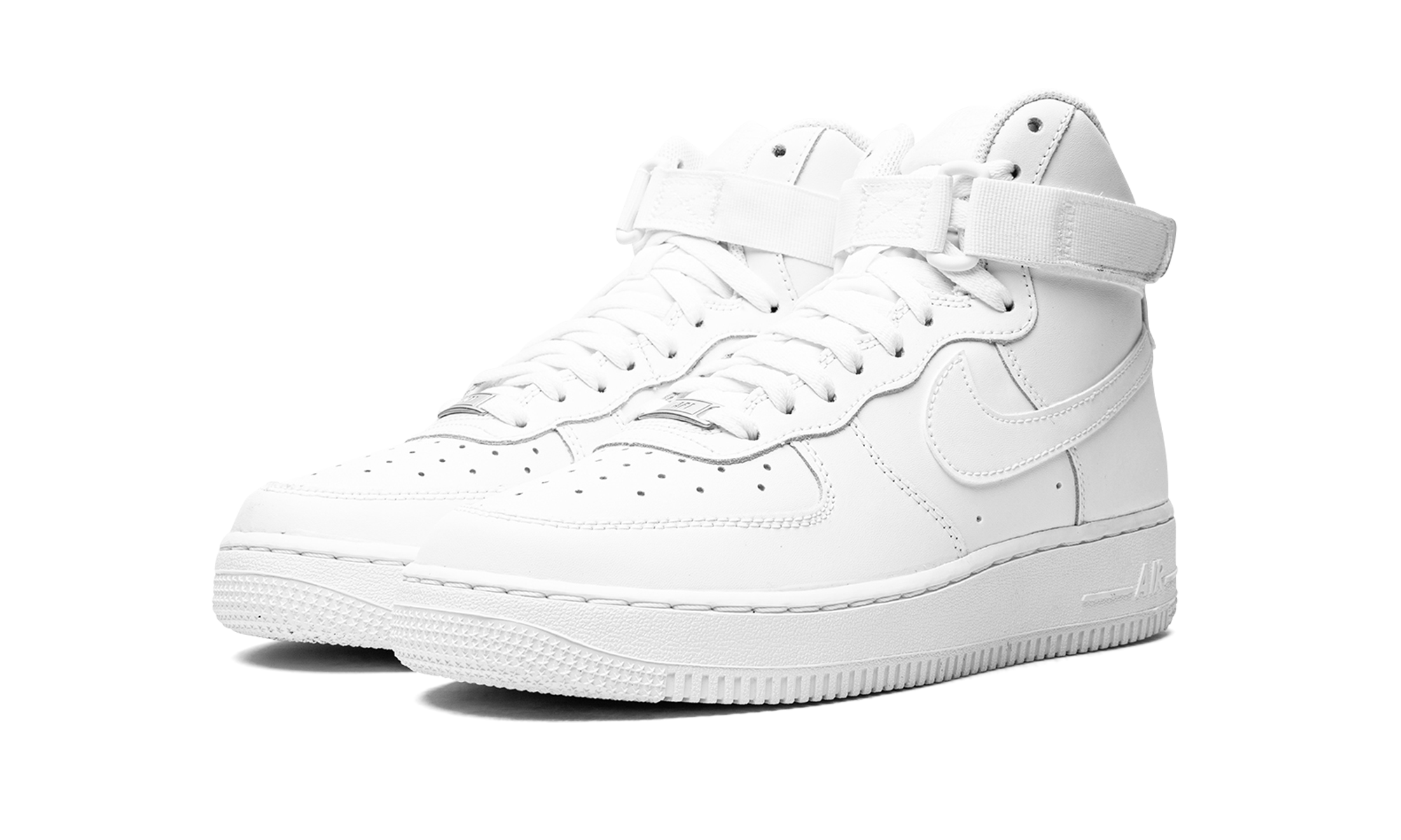 nike air force 1 high le triple white gs+DH2943-111+diagnol left view